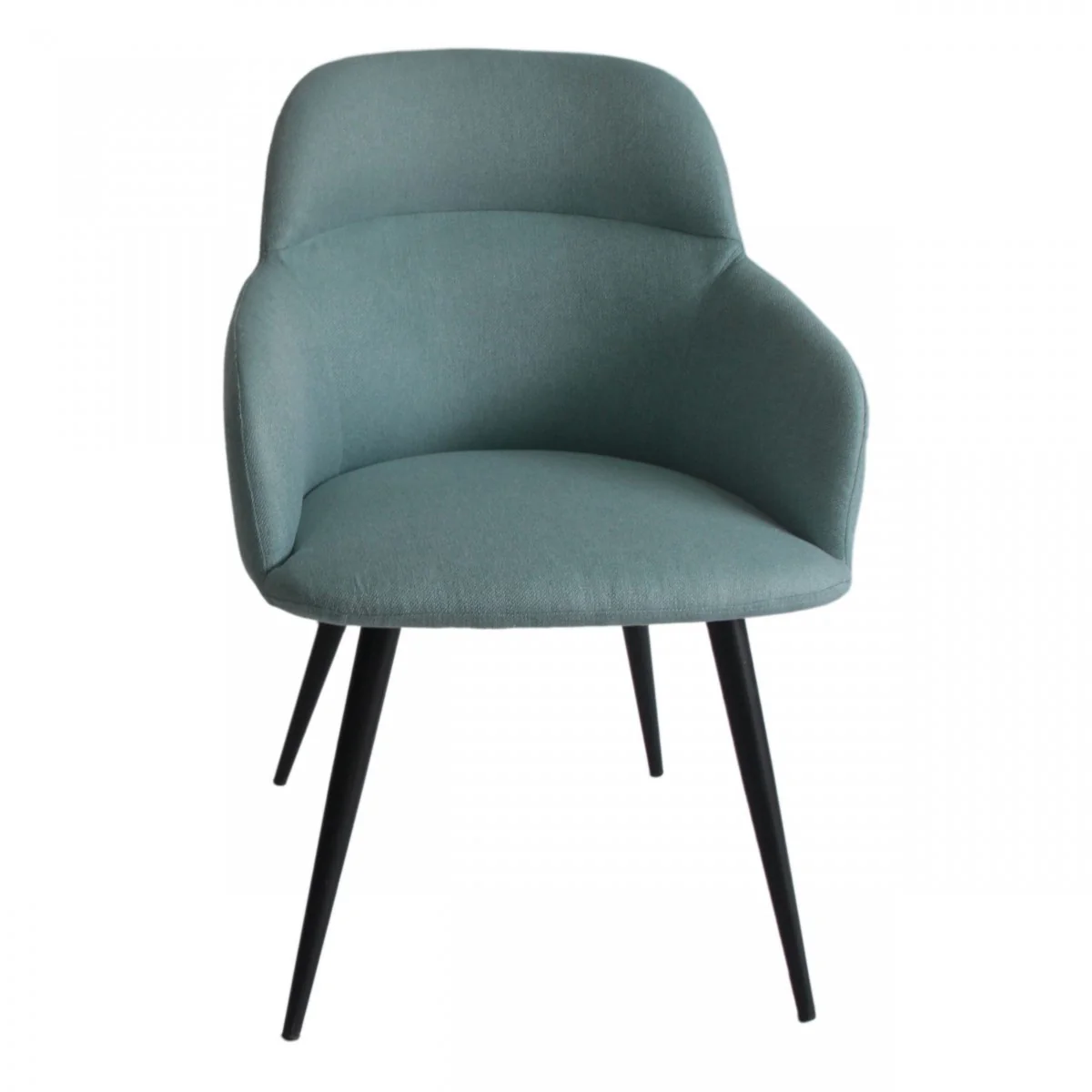Teal and Black Linen Ergo Modern Dining Chair By Homeroots - Image 2