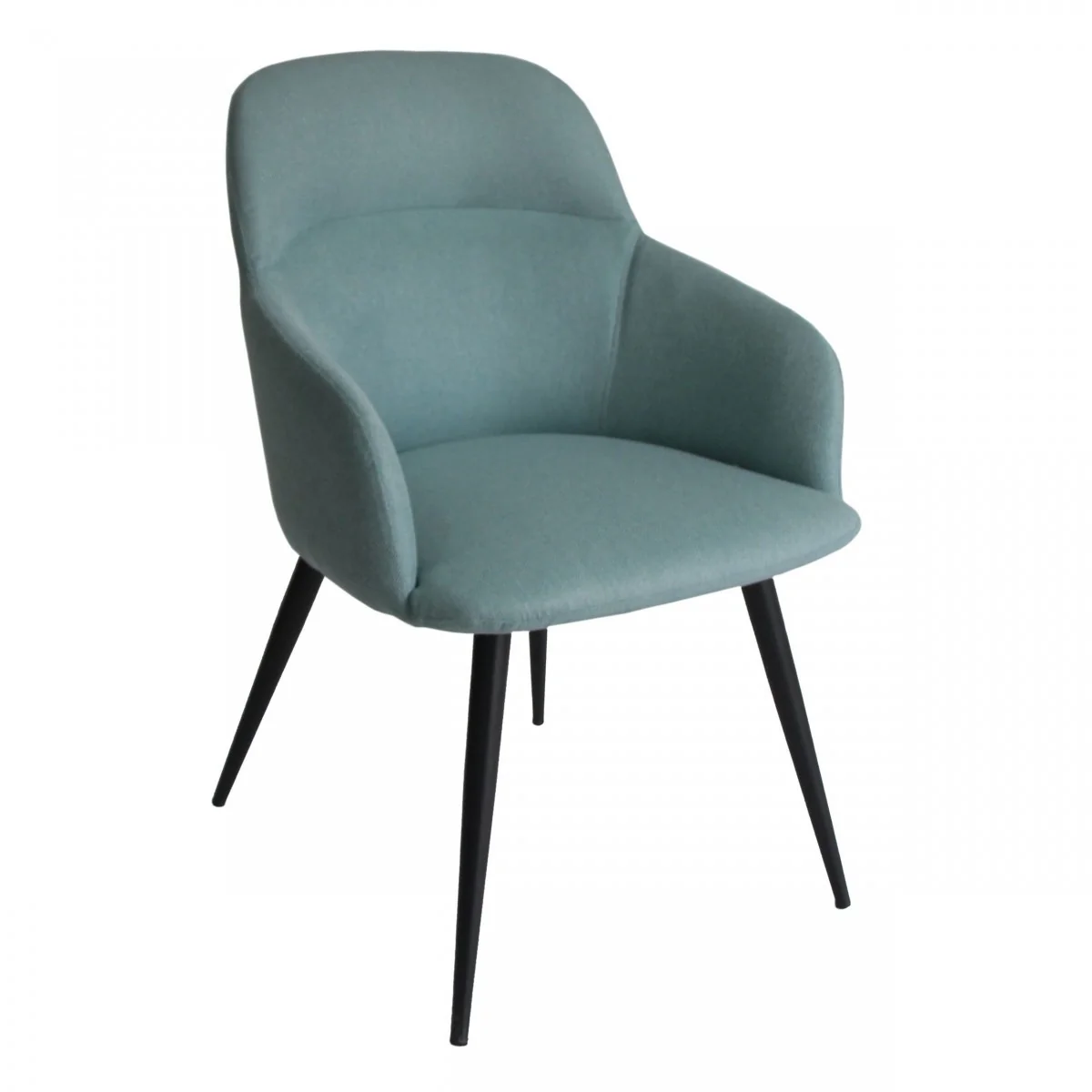 Teal and Black Linen Ergo Modern Dining Chair By Homeroots - Image 3