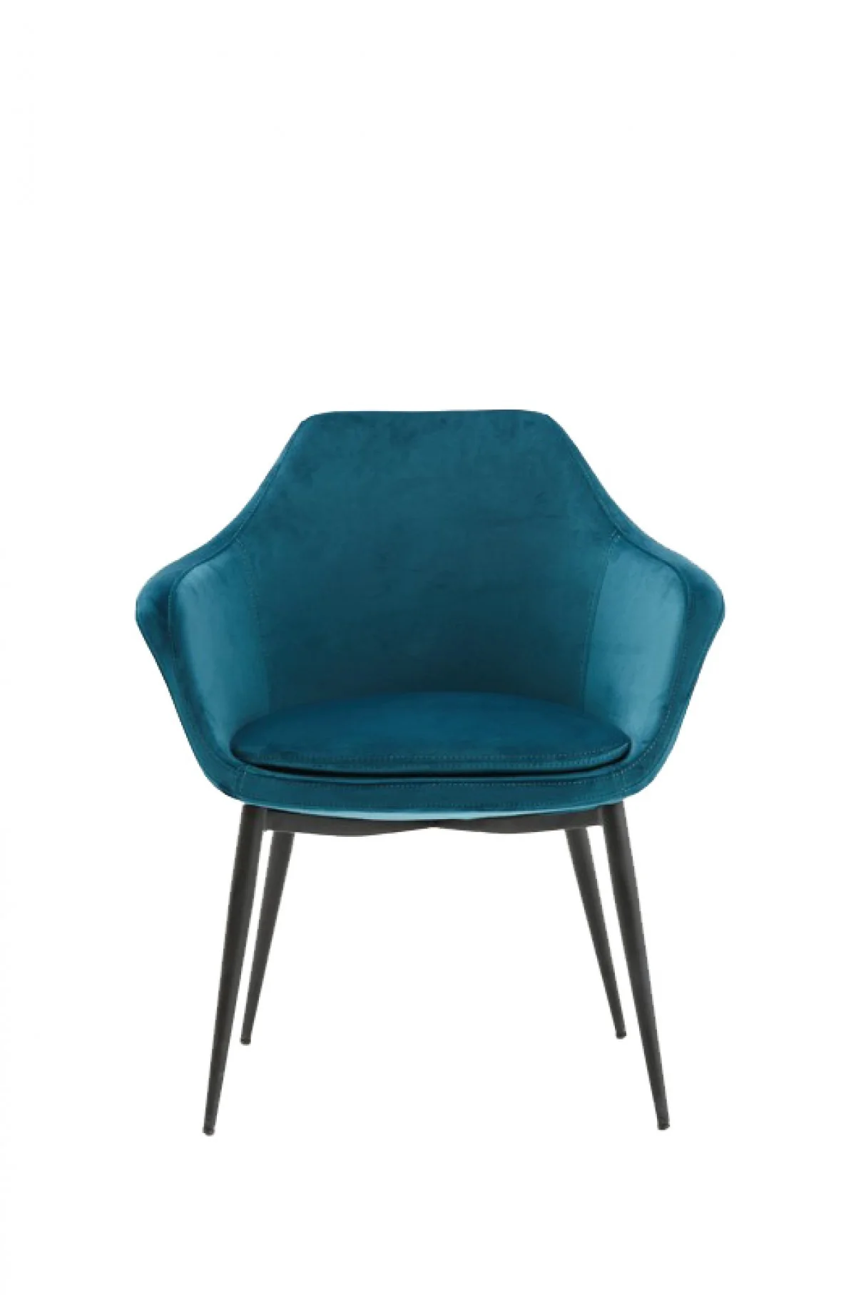 Teal and Black Velvet Dining or Side Chair By Homeroots - Image 2