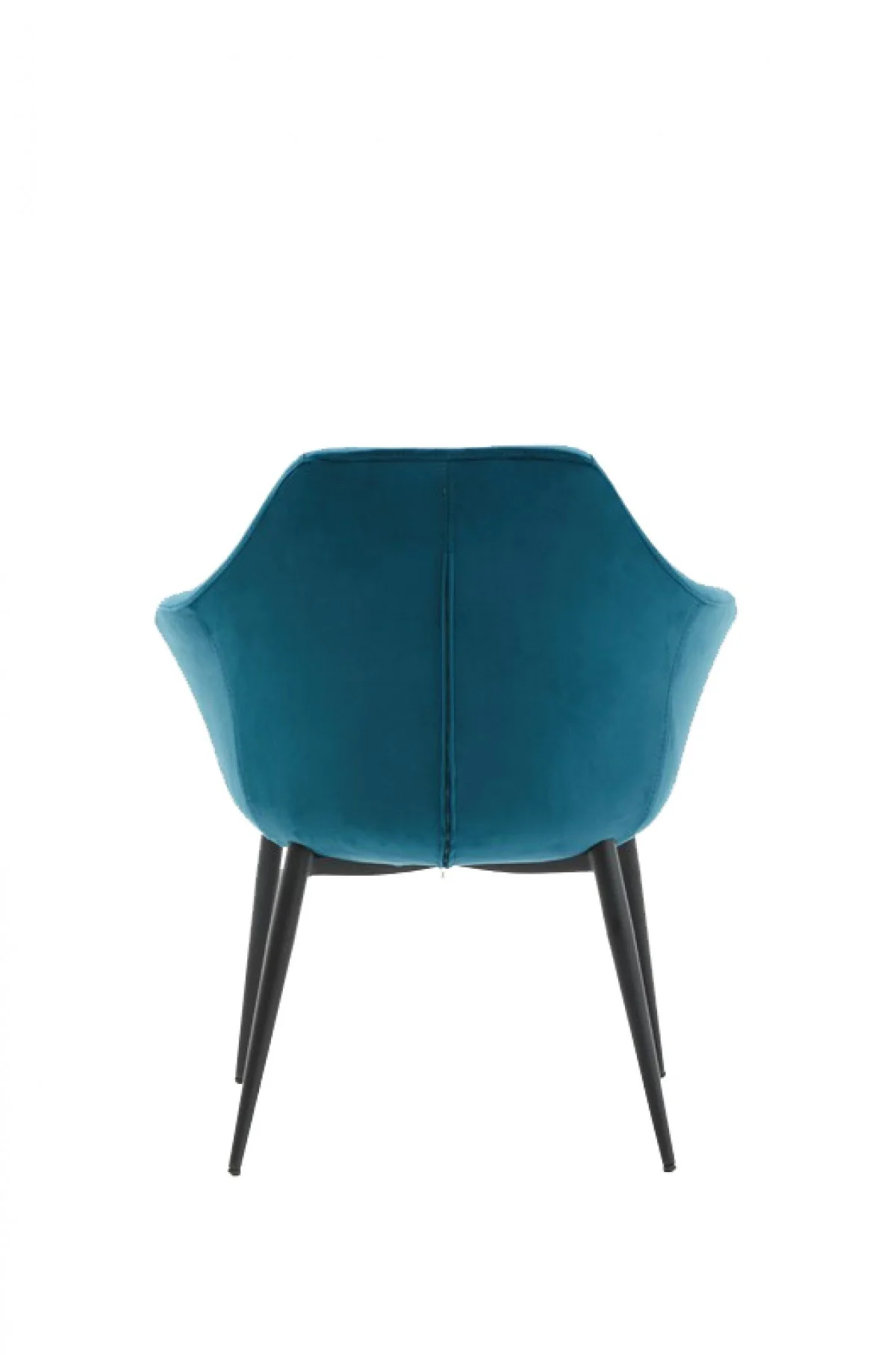 Teal and Black Velvet Dining or Side Chair By Homeroots - Image 4