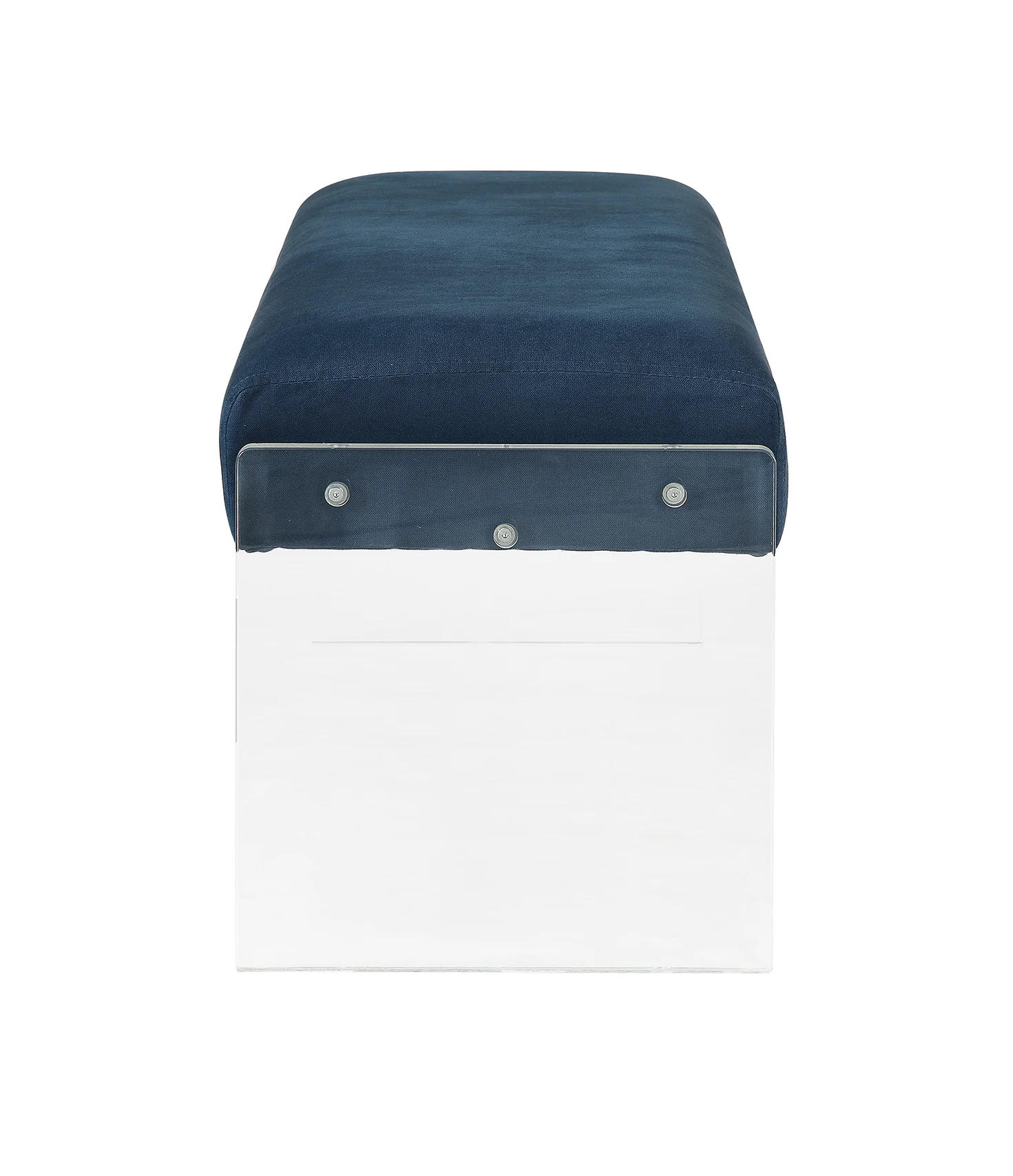 Teal Clear Acrylic Upholstery Bench By Homeroots - Image 3