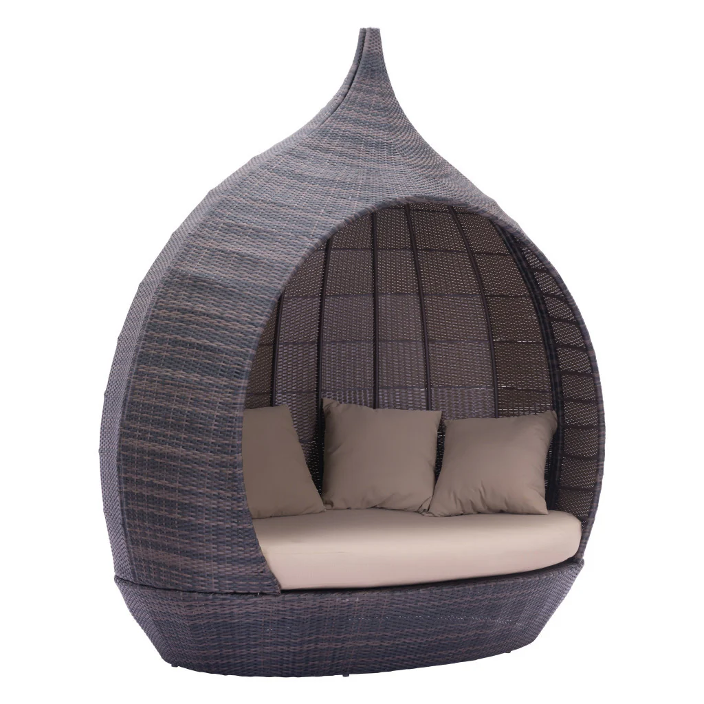 Teardrop Shaped Brown and Beige Daybed By Homeroots - Image 3