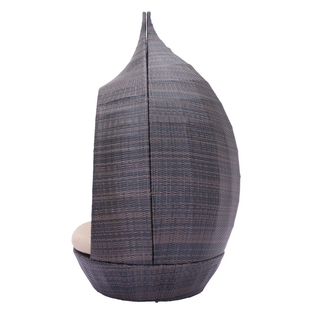 Teardrop Shaped Brown and Beige Daybed By Homeroots - Image 5