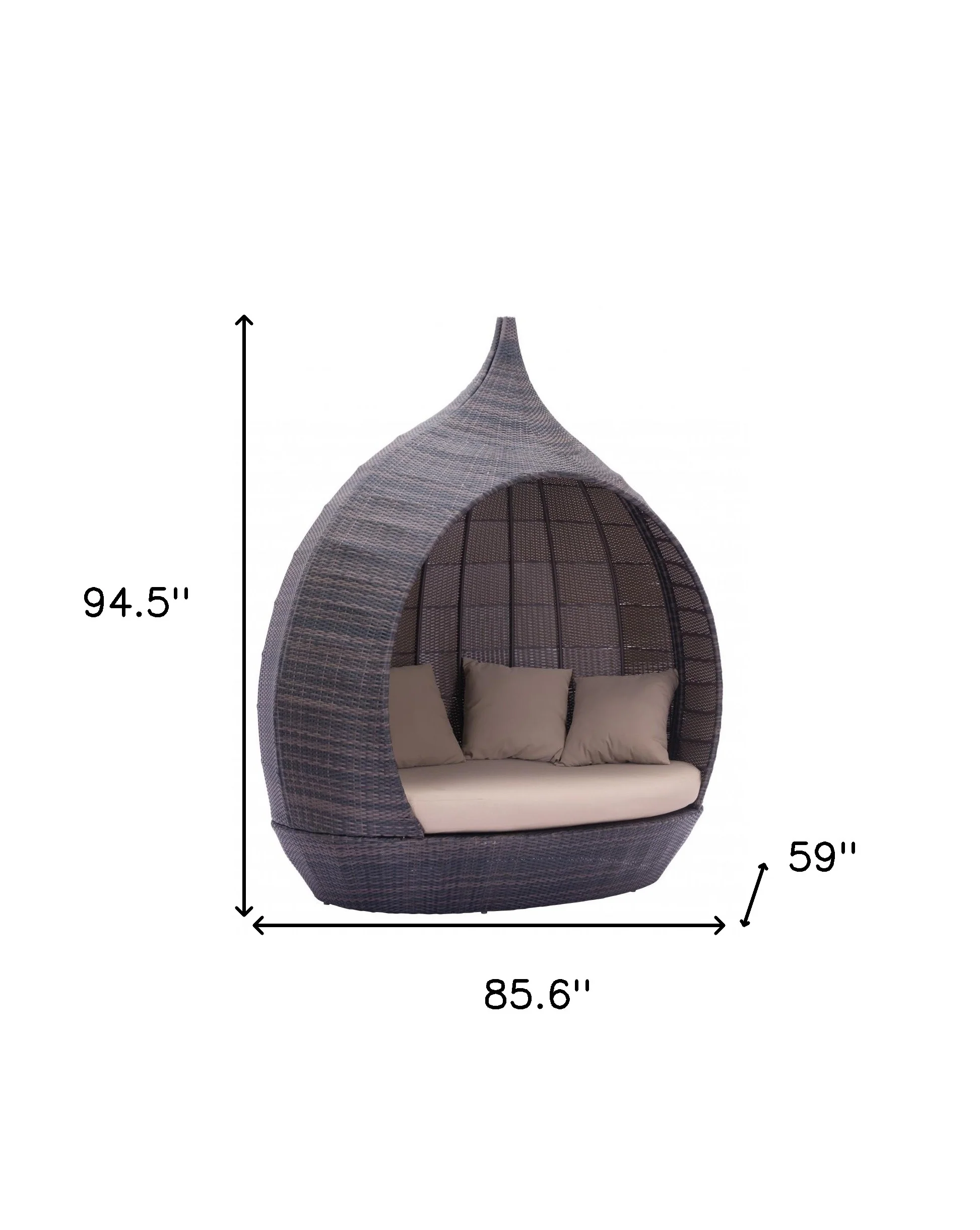 Teardrop Shaped Brown and Beige Daybed By Homeroots - Image 7