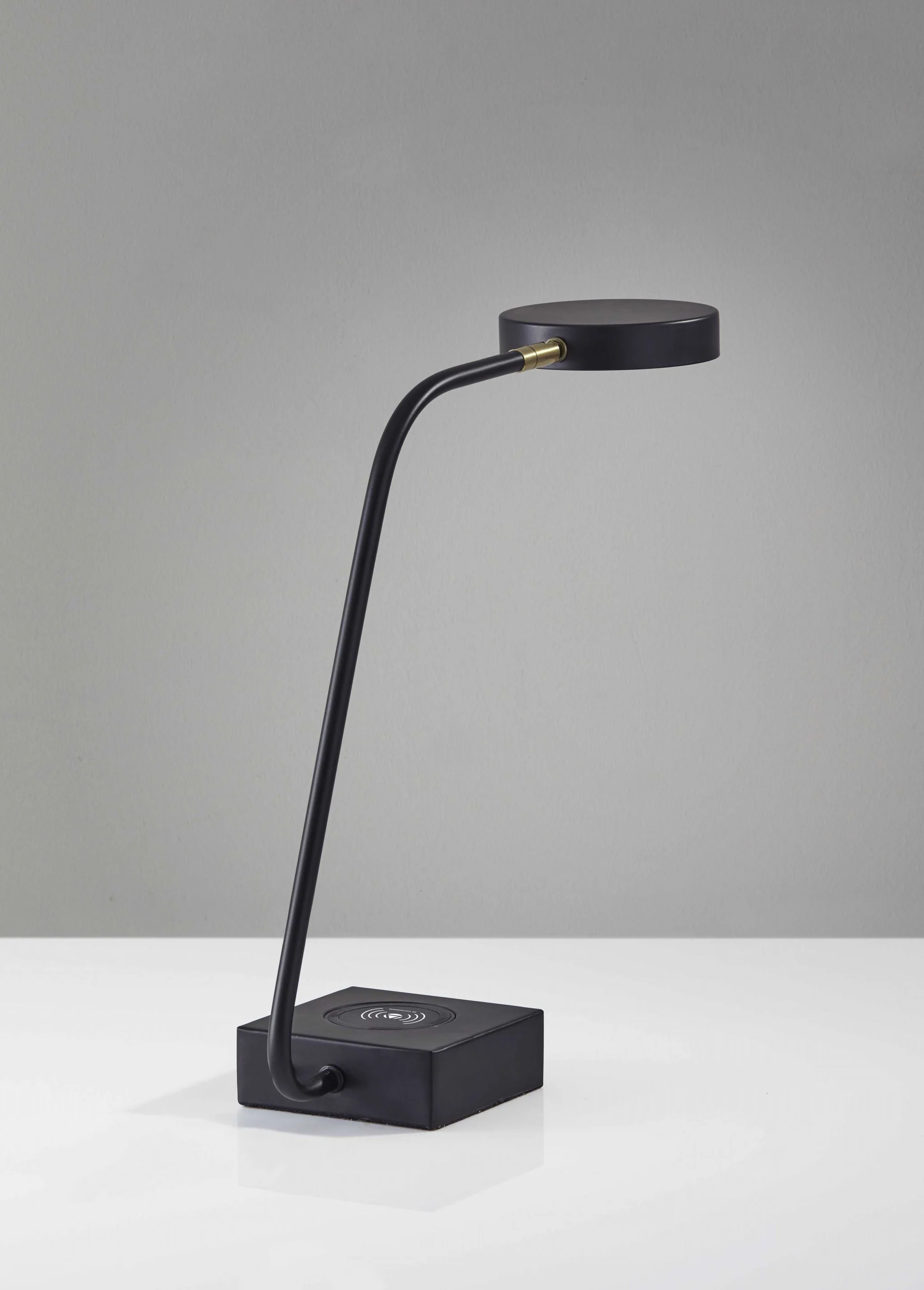 Tech Enhanced Black Metal Disk LED Adjustable Desk Lamp By Homeroots - Image 2