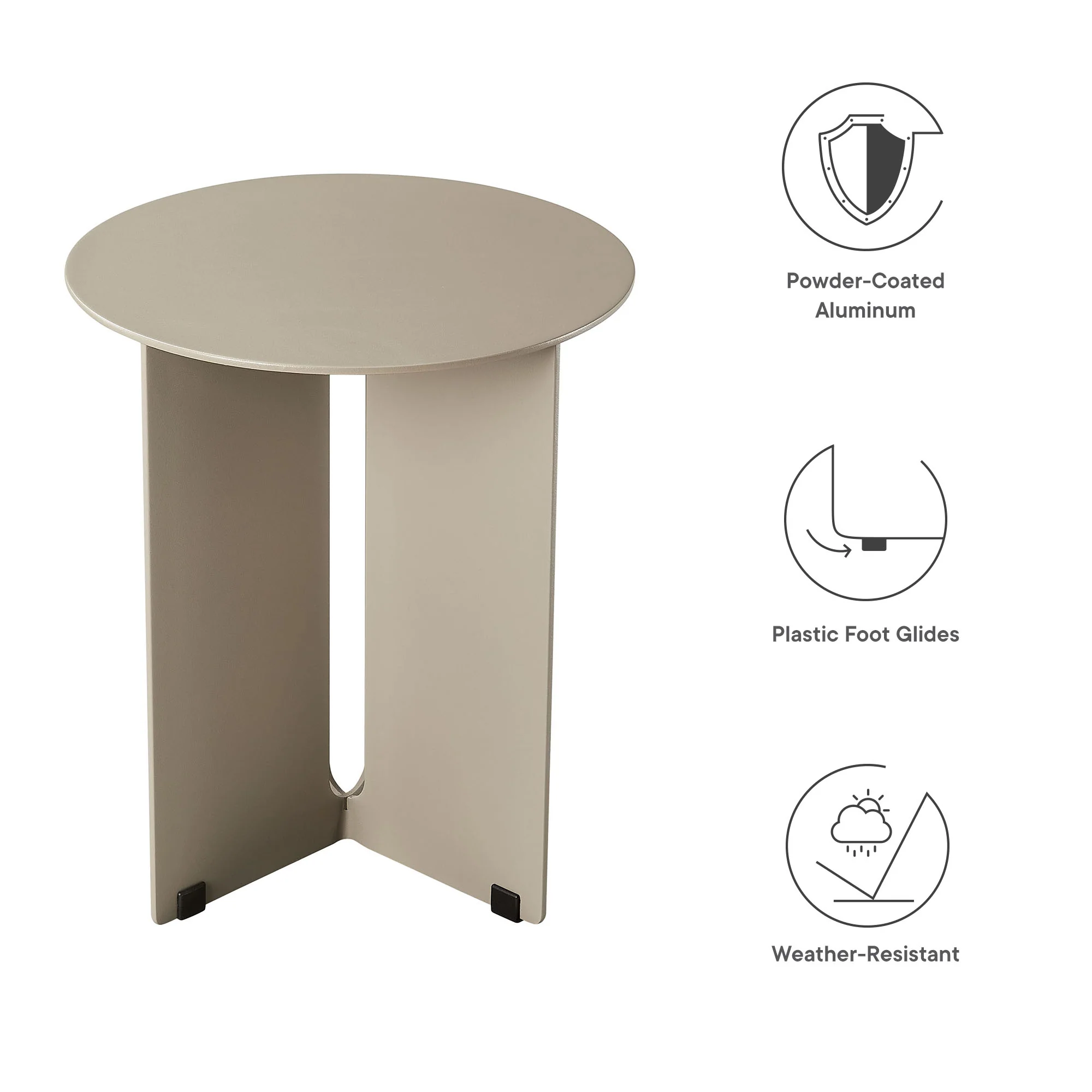 Tecton Outdoor Patio Aluminum Side Table by Modway - Image 13