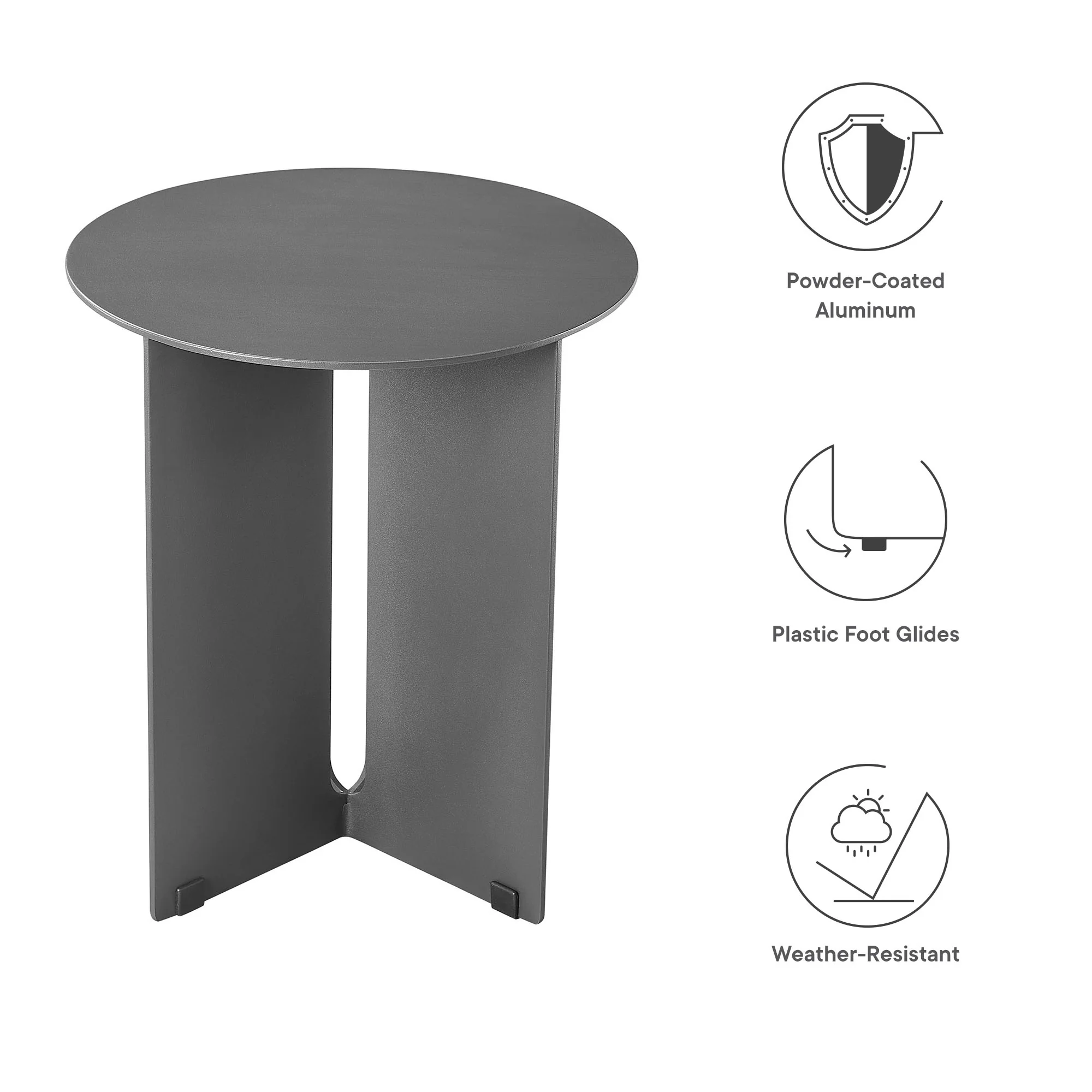 Tecton Outdoor Patio Aluminum Side Table by Modway - Image 6