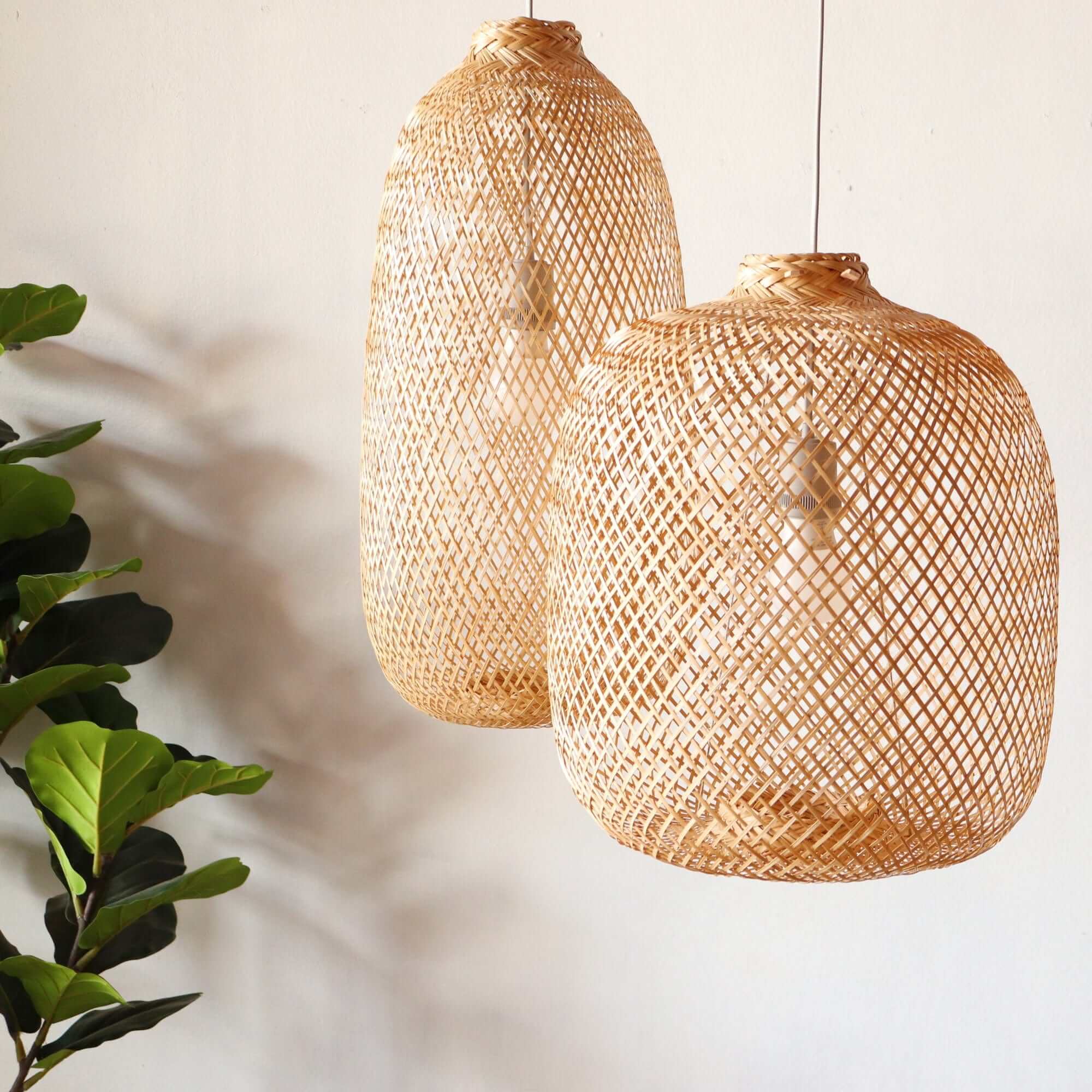 Teeraya Bamboo Pendant Light Shade Size F (Flexible) By Thaihome - Image 3