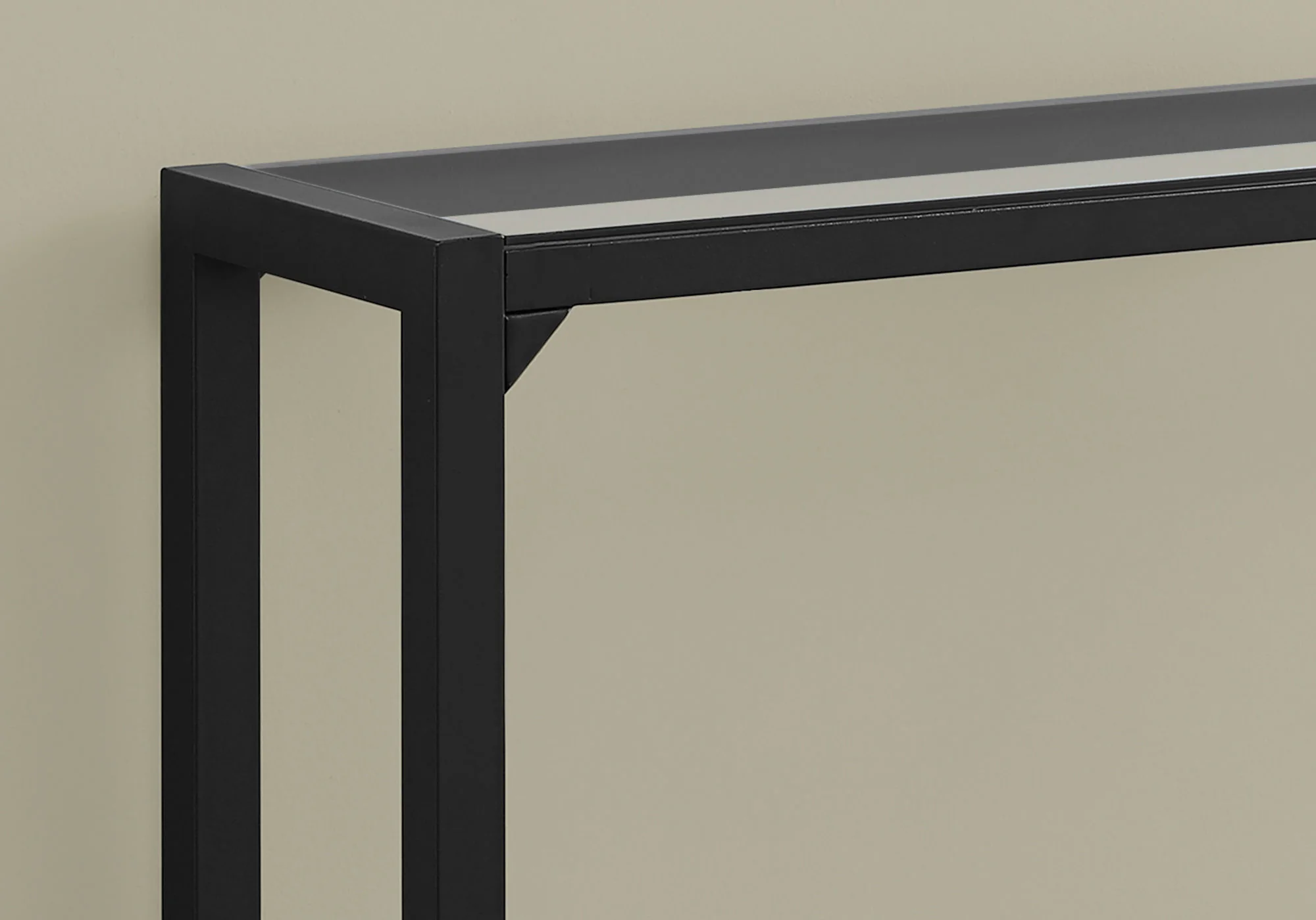 Tempered and Black Metal Accent Table By Homeroots - Image 2