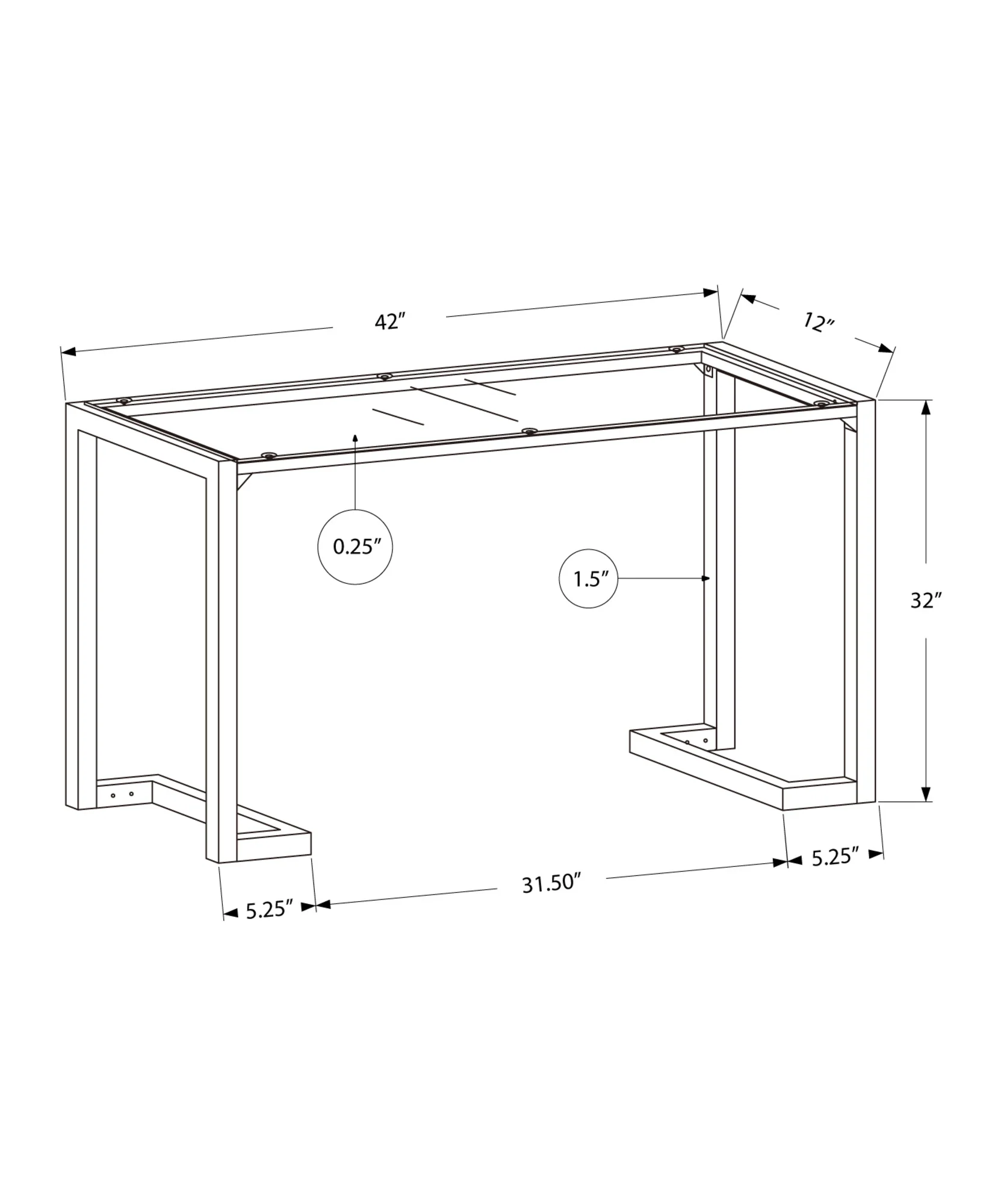 Tempered and Black Metal Accent Table By Homeroots - Image 3
