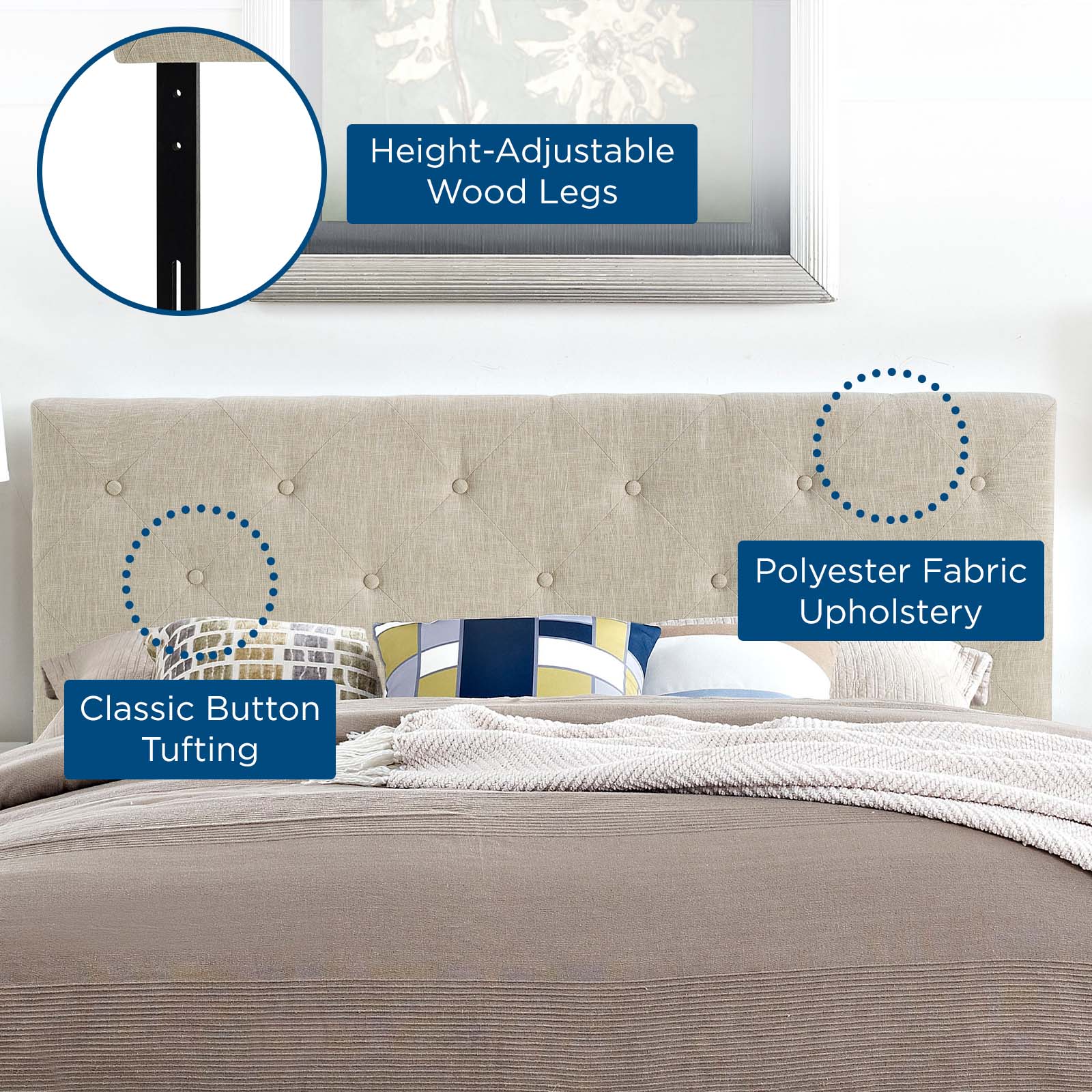 Terisa Queen Upholstered Fabric Headboard By Modway - MOD-5370 - Image 5
