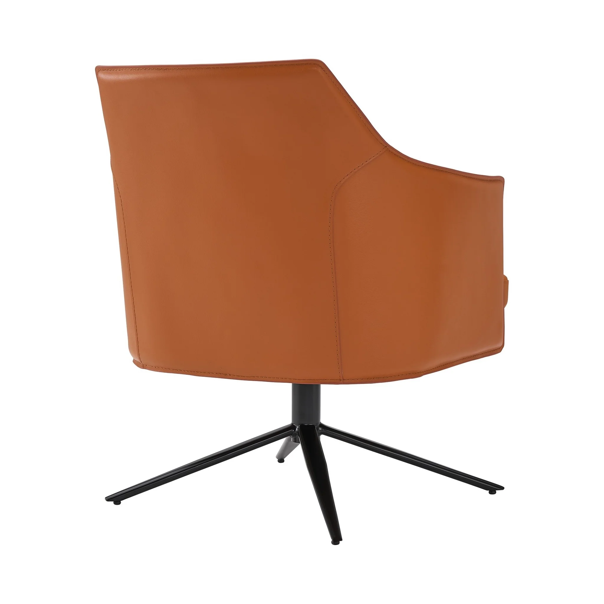 Terra Cotta Faux Leather Swivel Accent Chair By Homeroots - Image 4