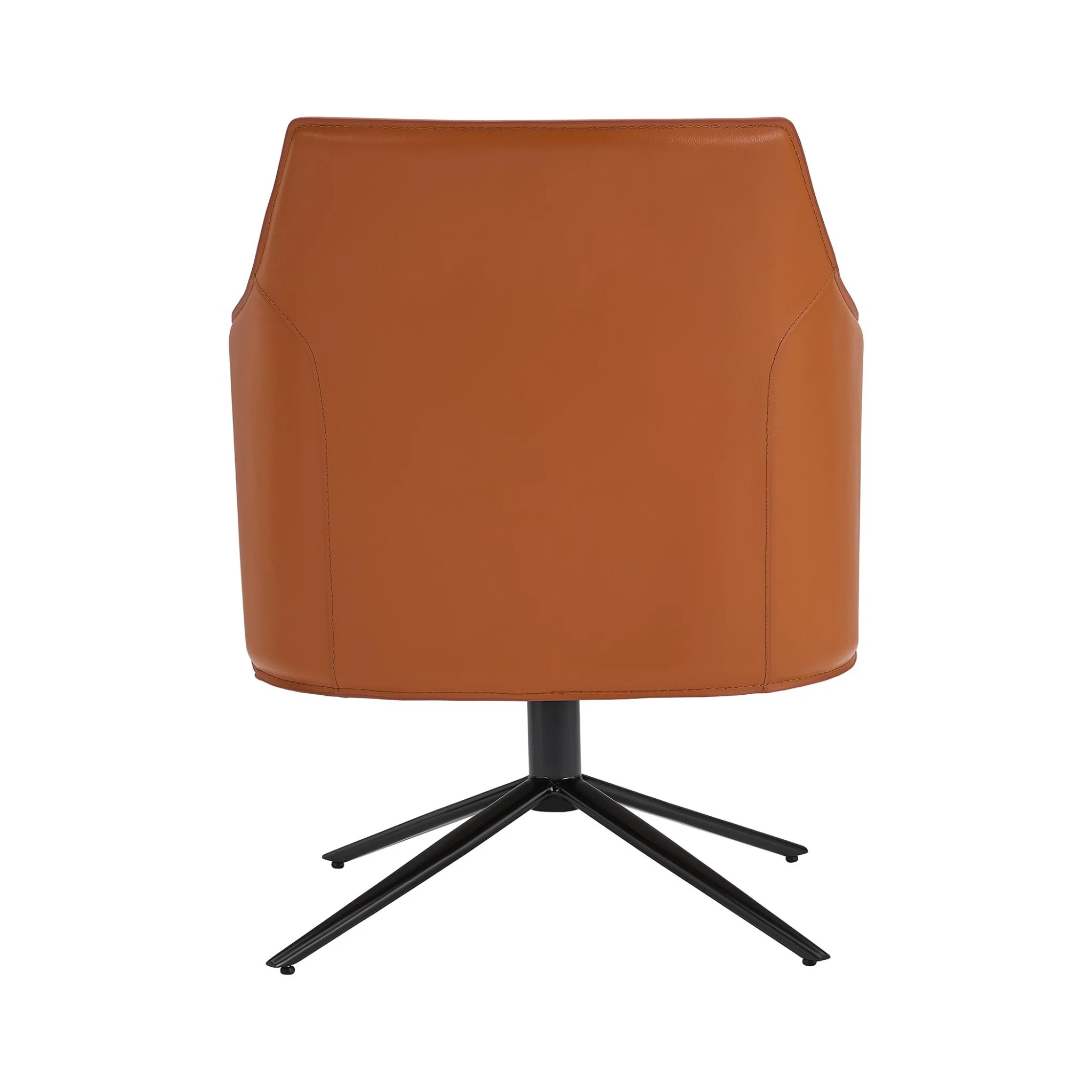Terra Cotta Faux Leather Swivel Accent Chair By Homeroots - Image 5