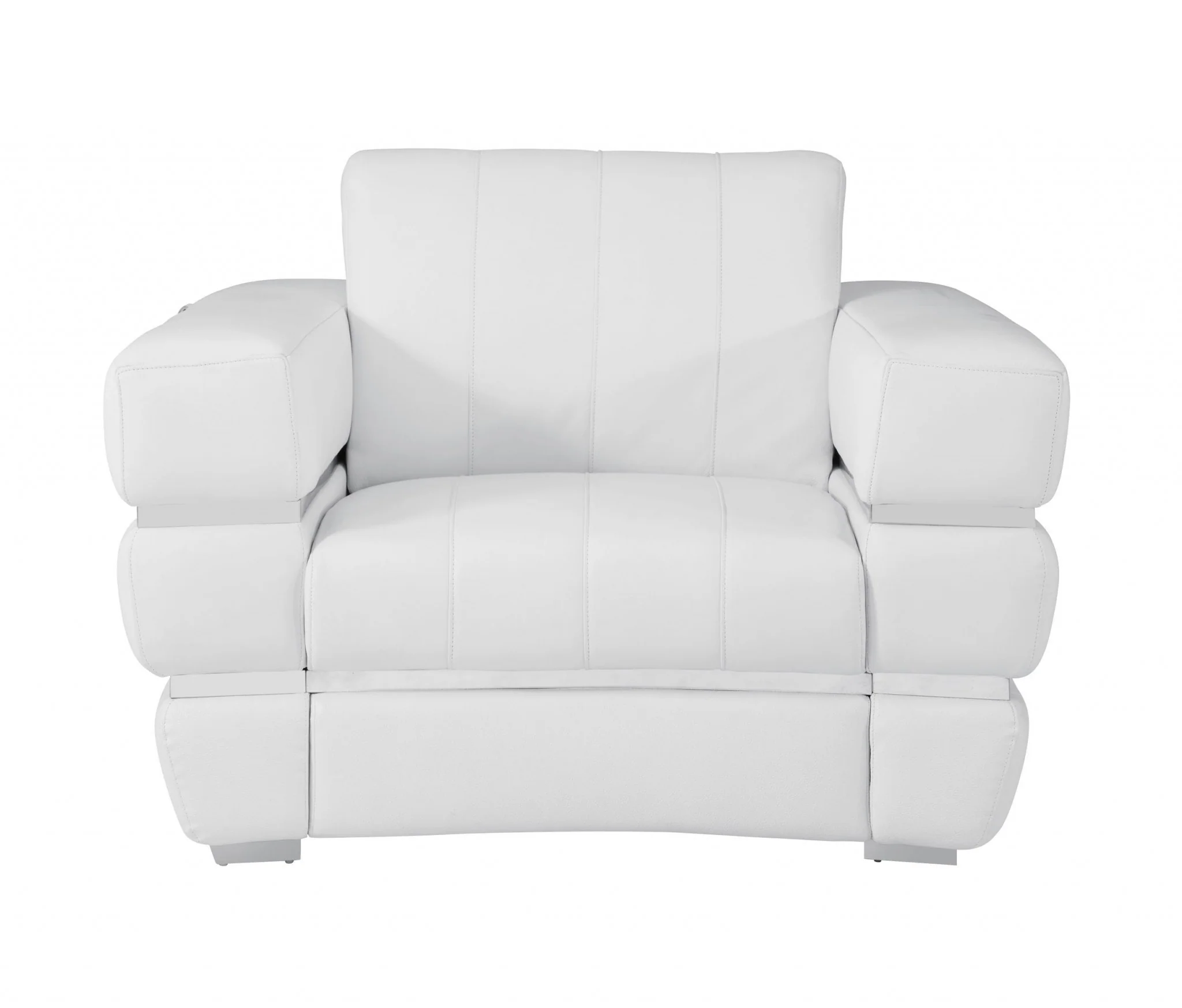 Terra Cotta Stripe Top Grade Italian Leather Chair By Homeroots - Image 12
