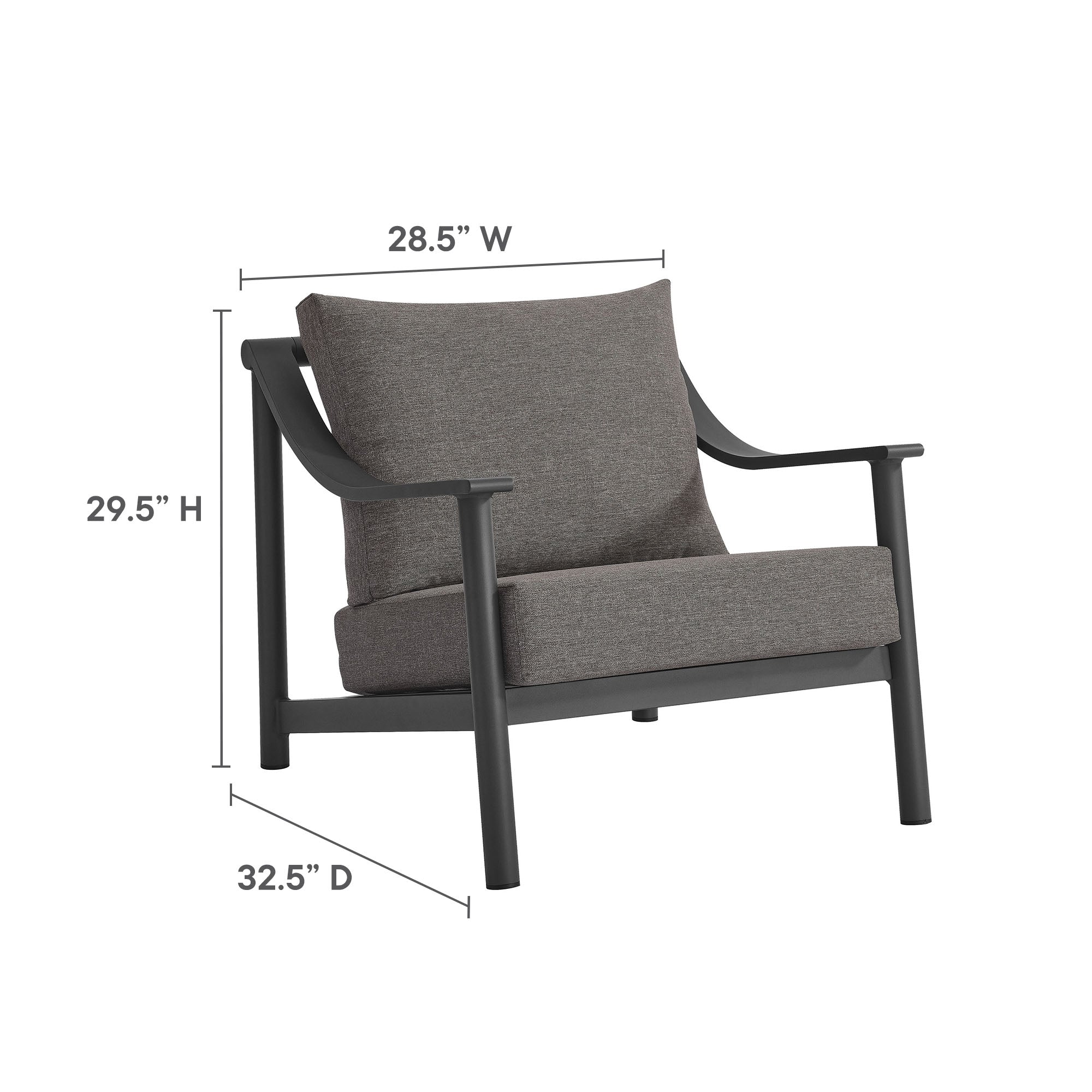 Terrace Outdoor Patio Aluminum Accent Armchair by Modway - Image 9