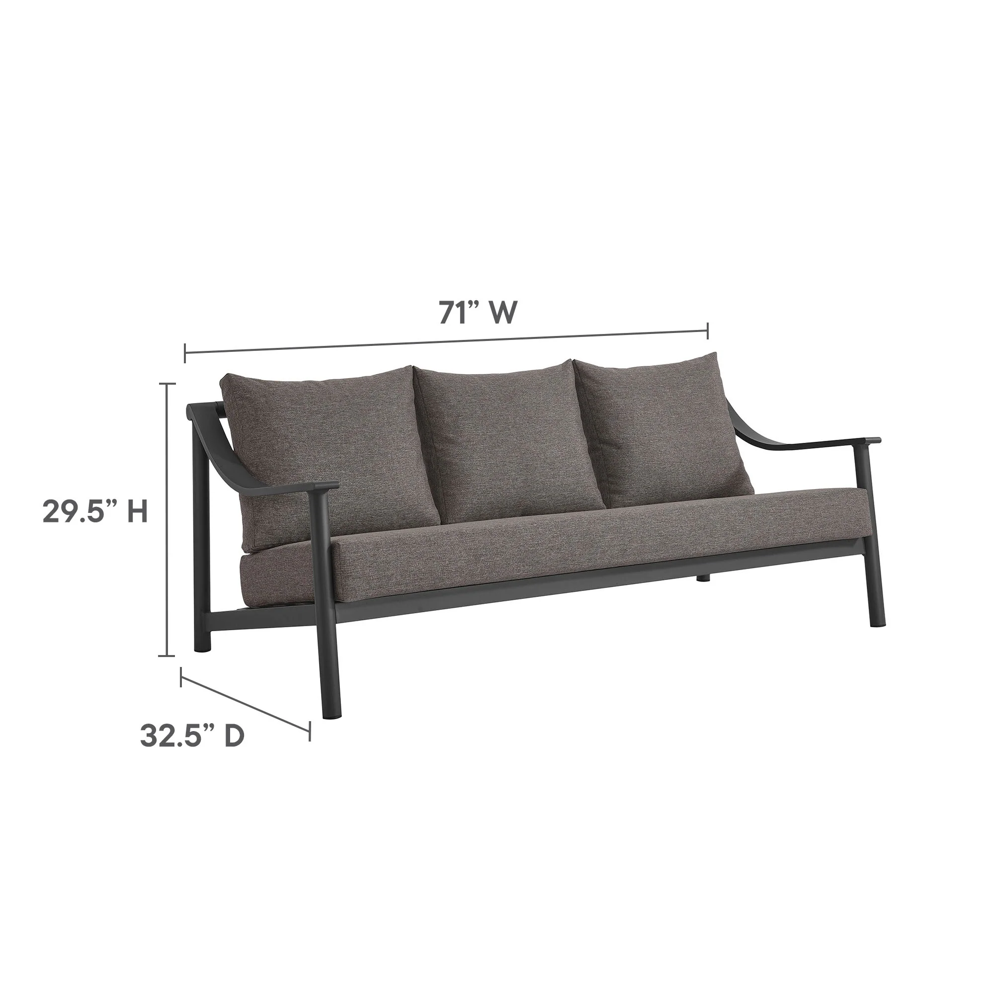Terrace Outdoor Patio Aluminum Sofa by Modway - Image 9