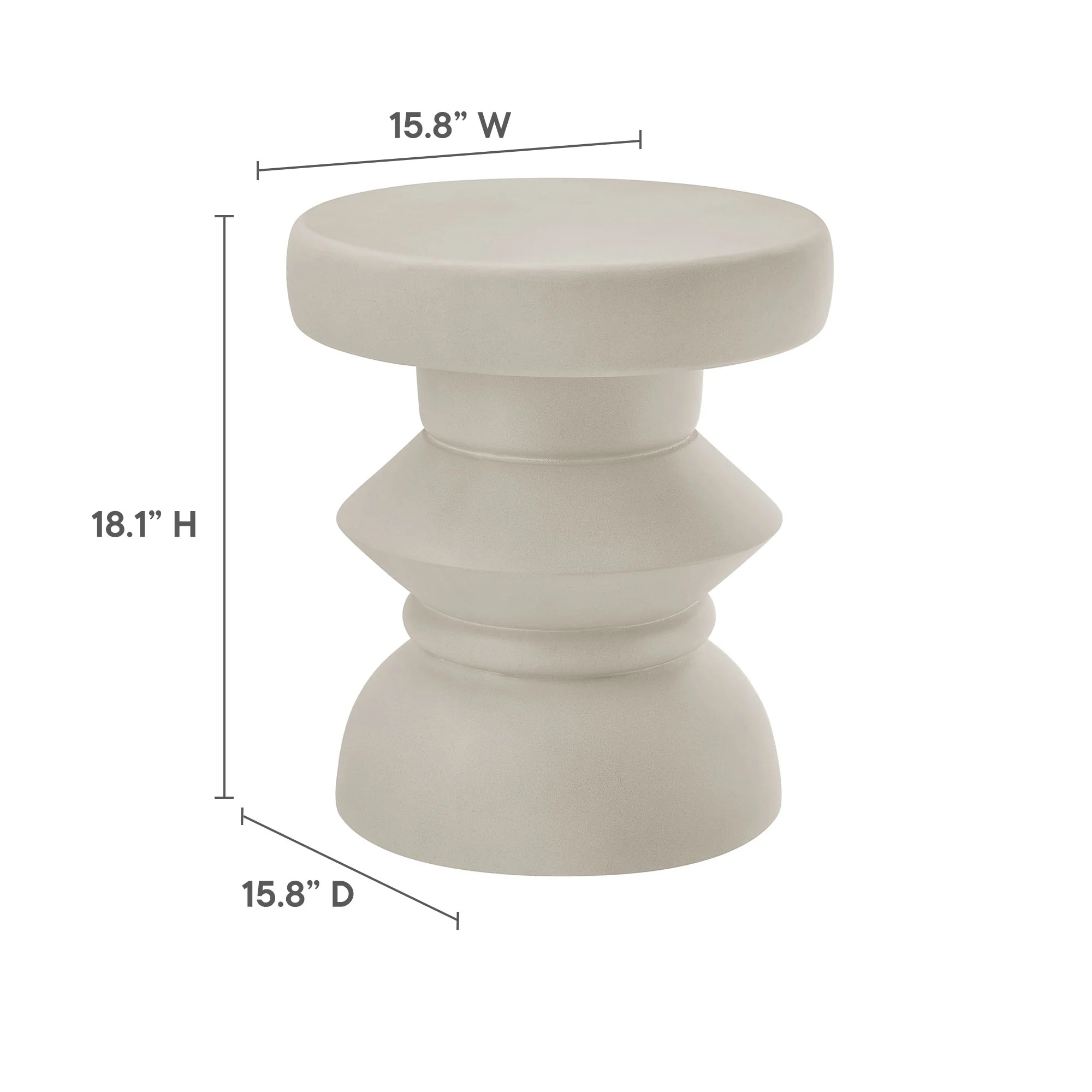 Terza Indoor - Outdoor Patio Concrete Side Table by Modway - Image 9
