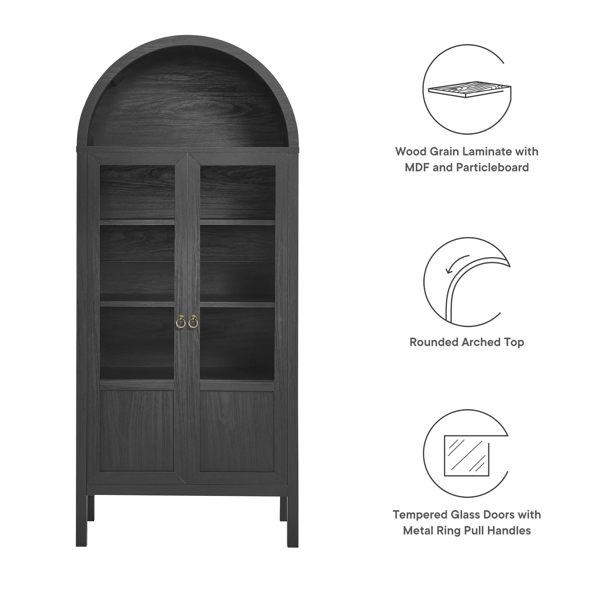 Tessa Tall Arched Storage Display Cabinet by Modway - Image 9