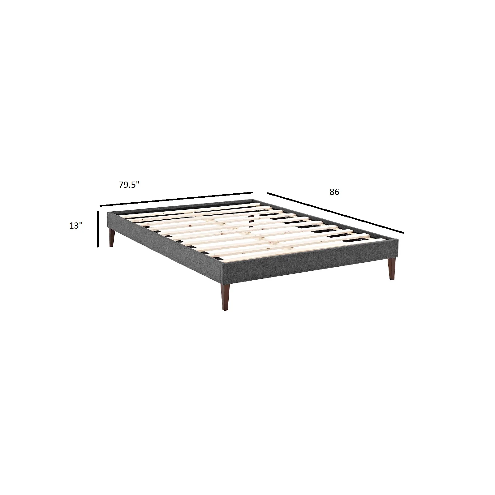 Tessie King Fabric Bed Frame with Squared Tapered Legs By Modway - MOD-5901 - Image 3