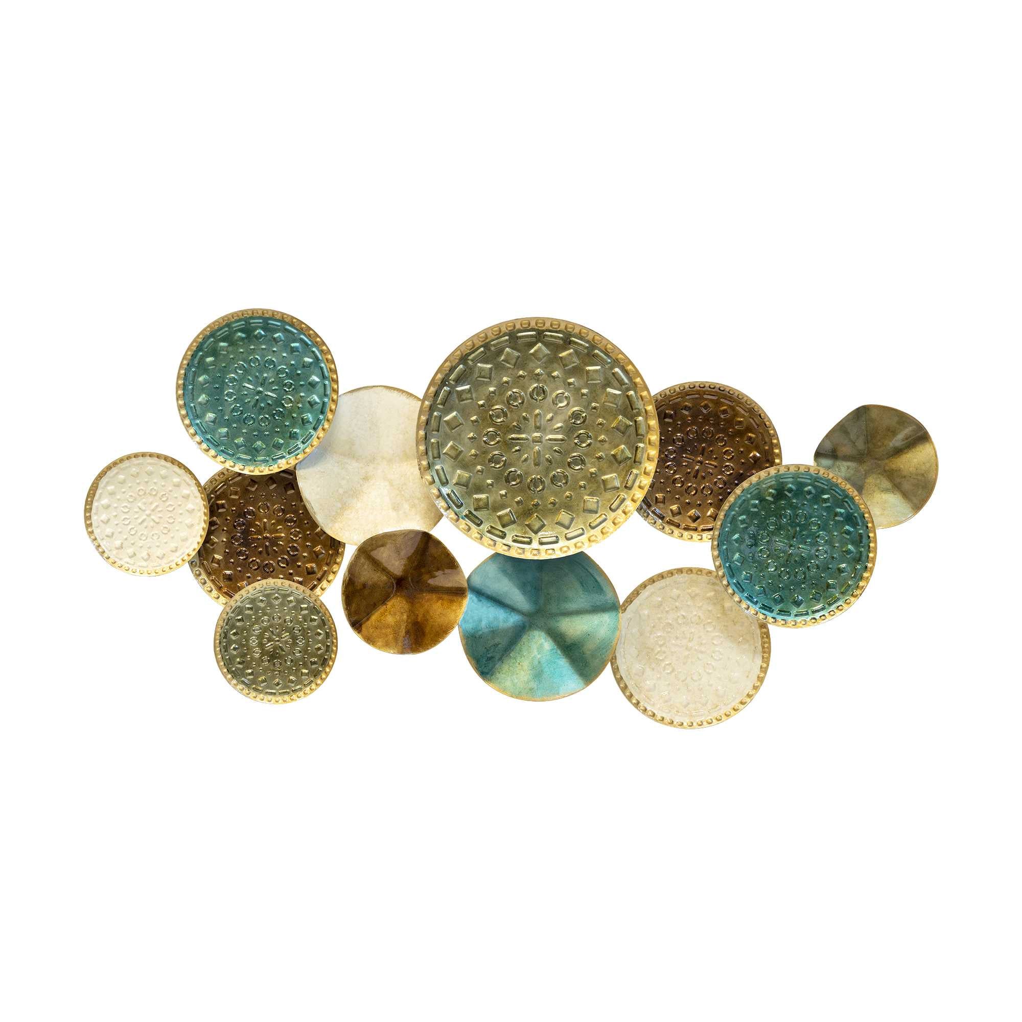 Textured Metal Multi Plates Wall Decor By Homeroots - Image 2