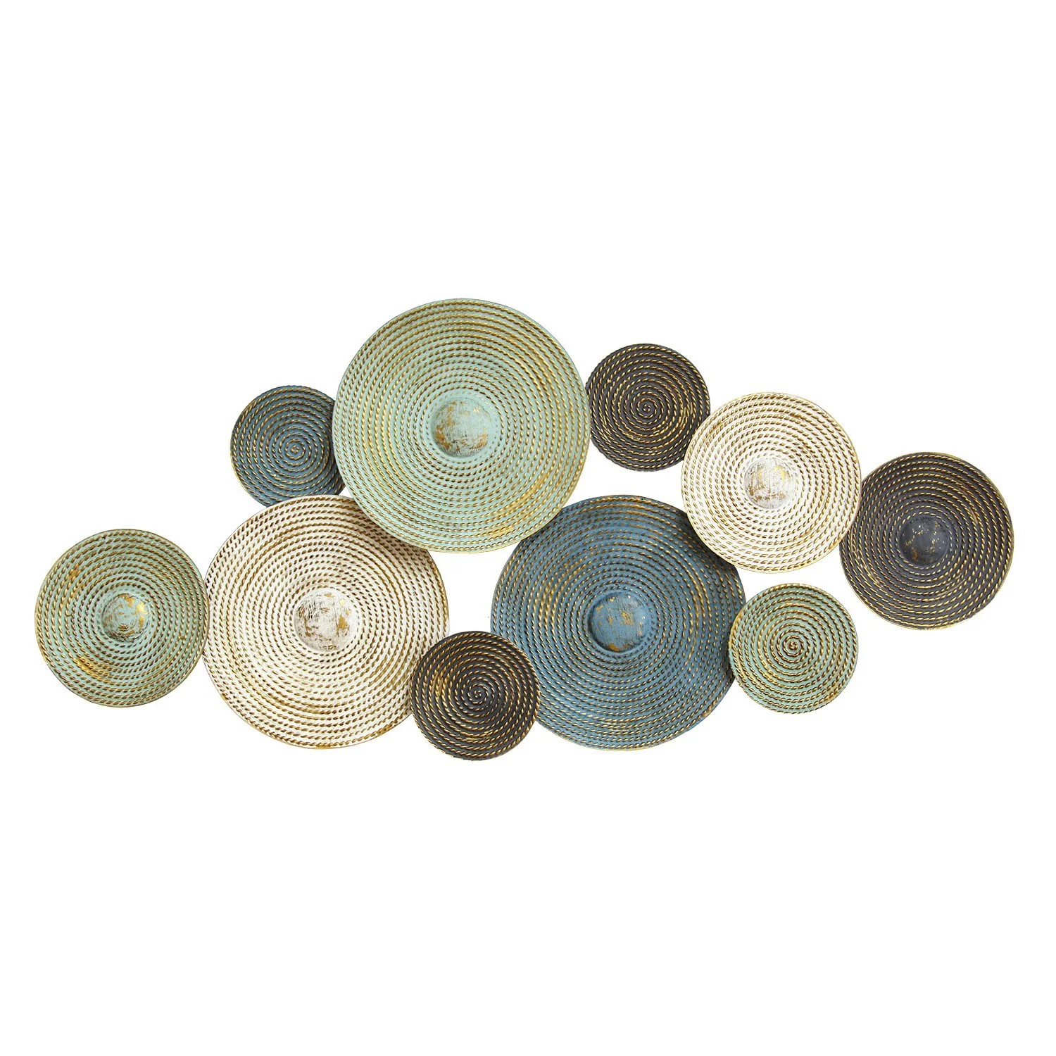 Textured Metal Plates Wall Decor By Homeroots - Image 2