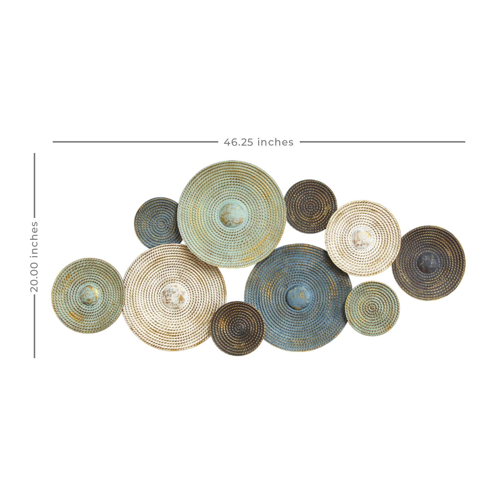 Textured Metal Plates Wall Decor By Homeroots - Image 3