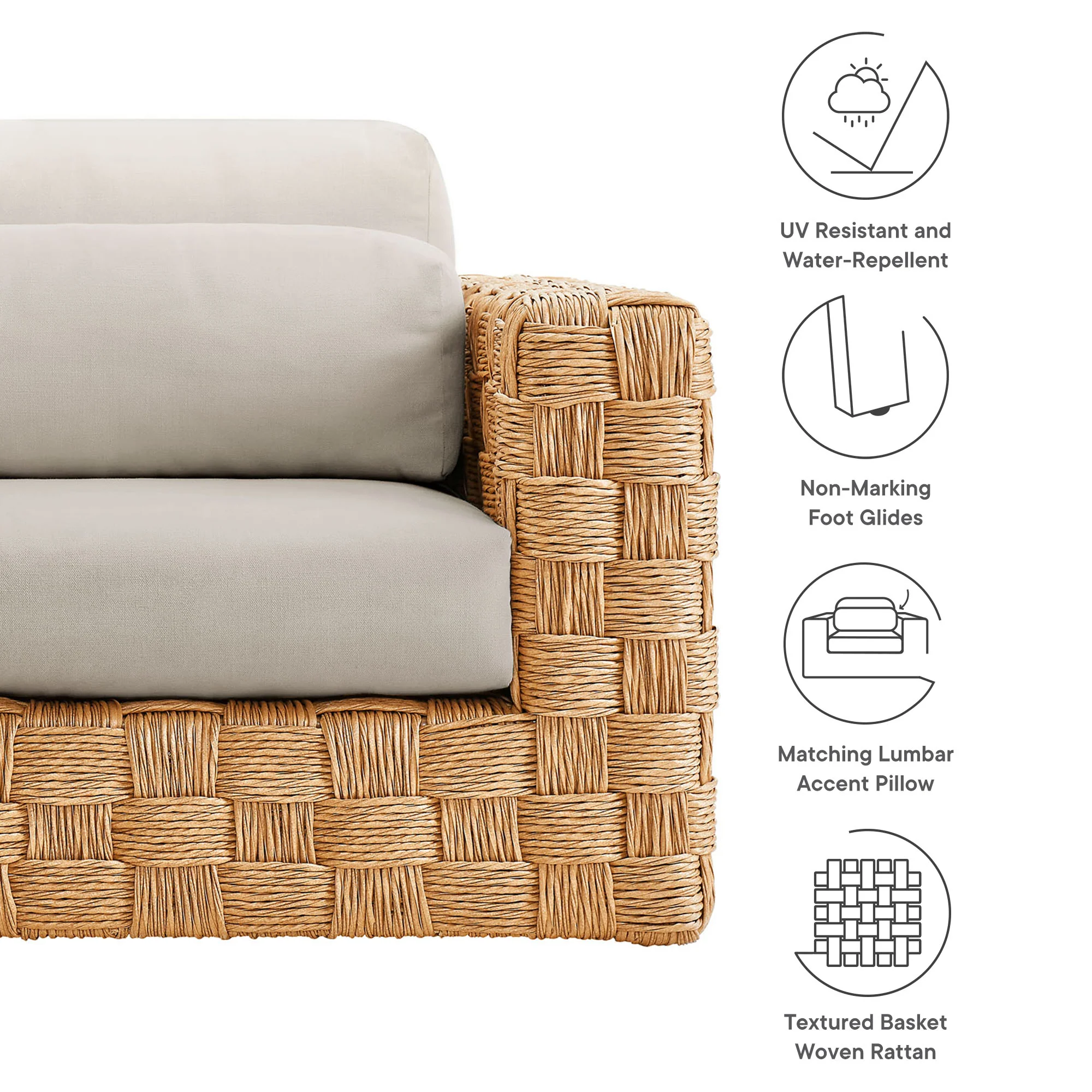 Thames Outdoor Patio Wicker Outdoor Patio Rattan Armchair by Modway - Image 8