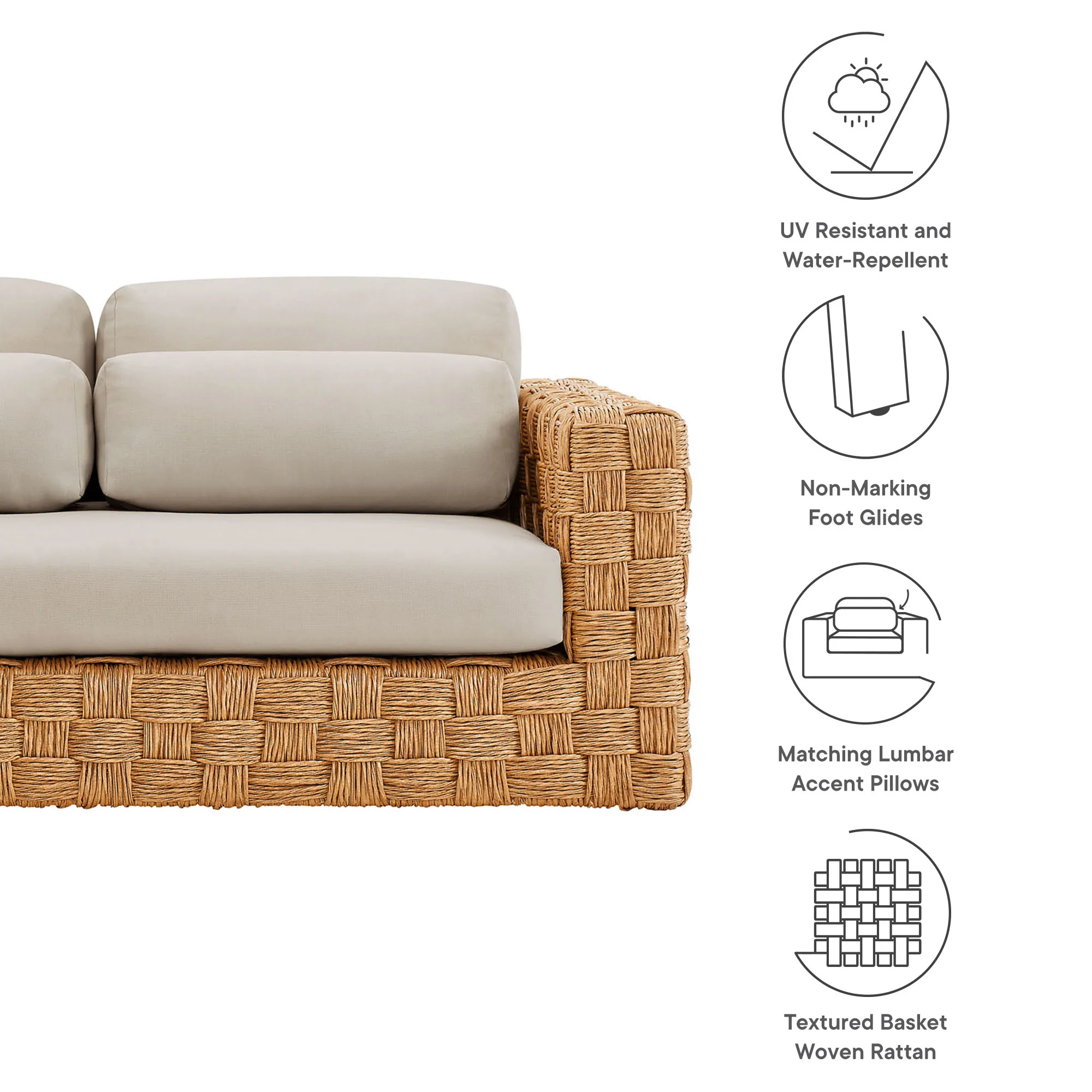 Thames Outdoor Patio Wicker Outdoor Patio Rattan Loveseat by Modway - Image 8