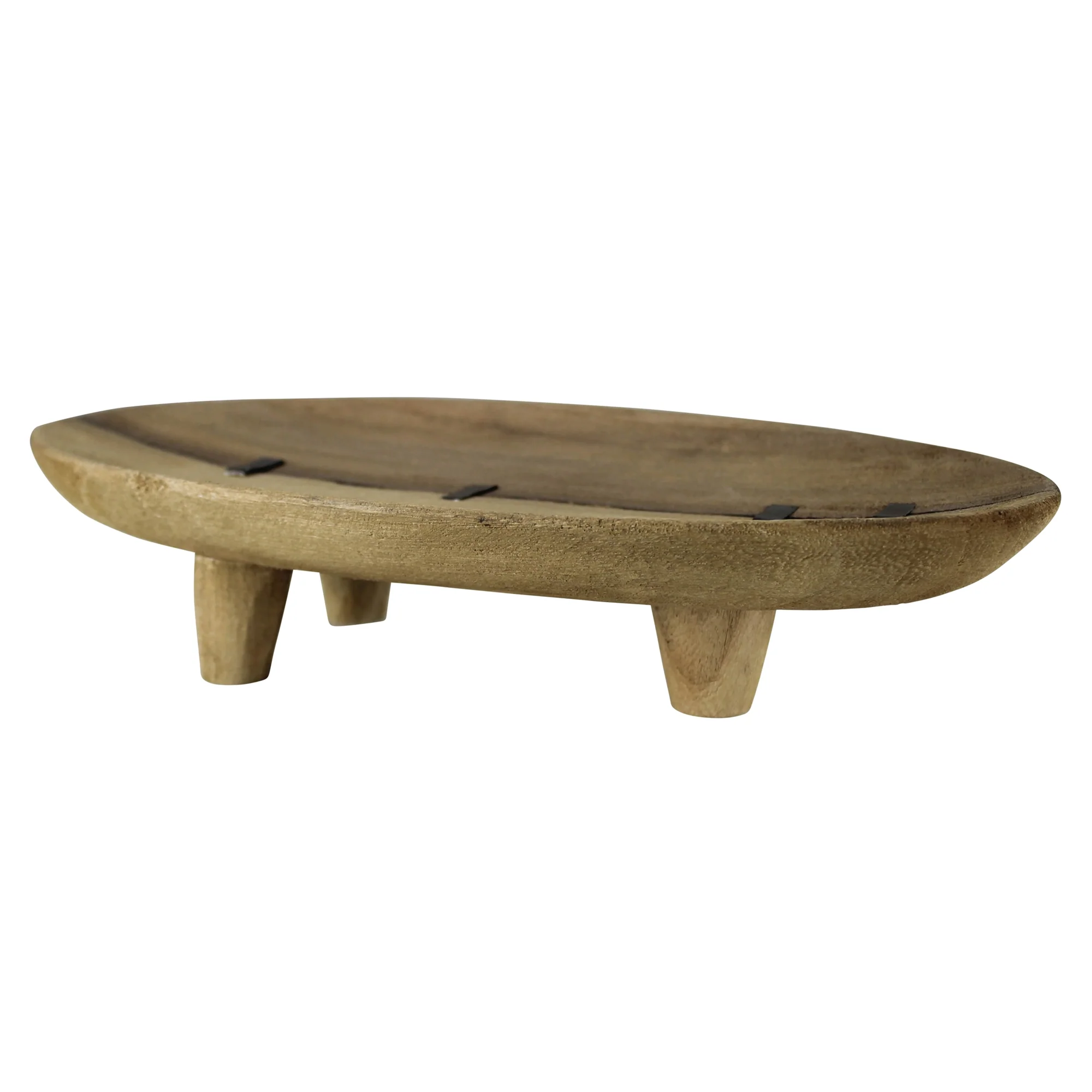 Thatched Wood Tray, Wood Set Of 2 By HomArt - Image 2