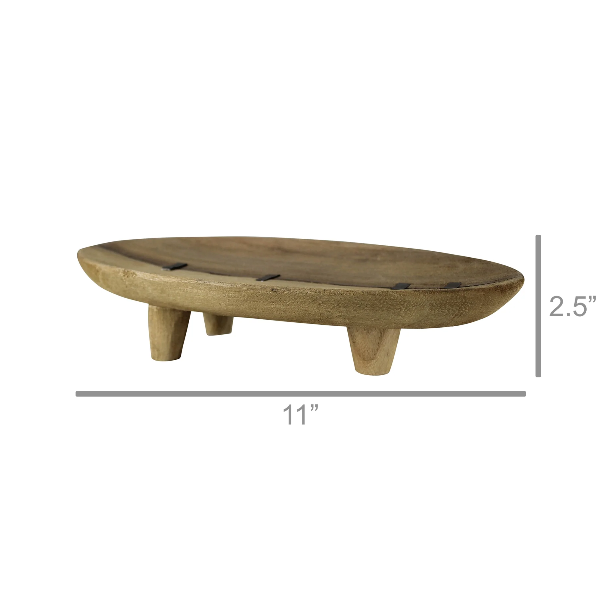 Thatched Wood Tray, Wood Set Of 2 By HomArt - Image 3