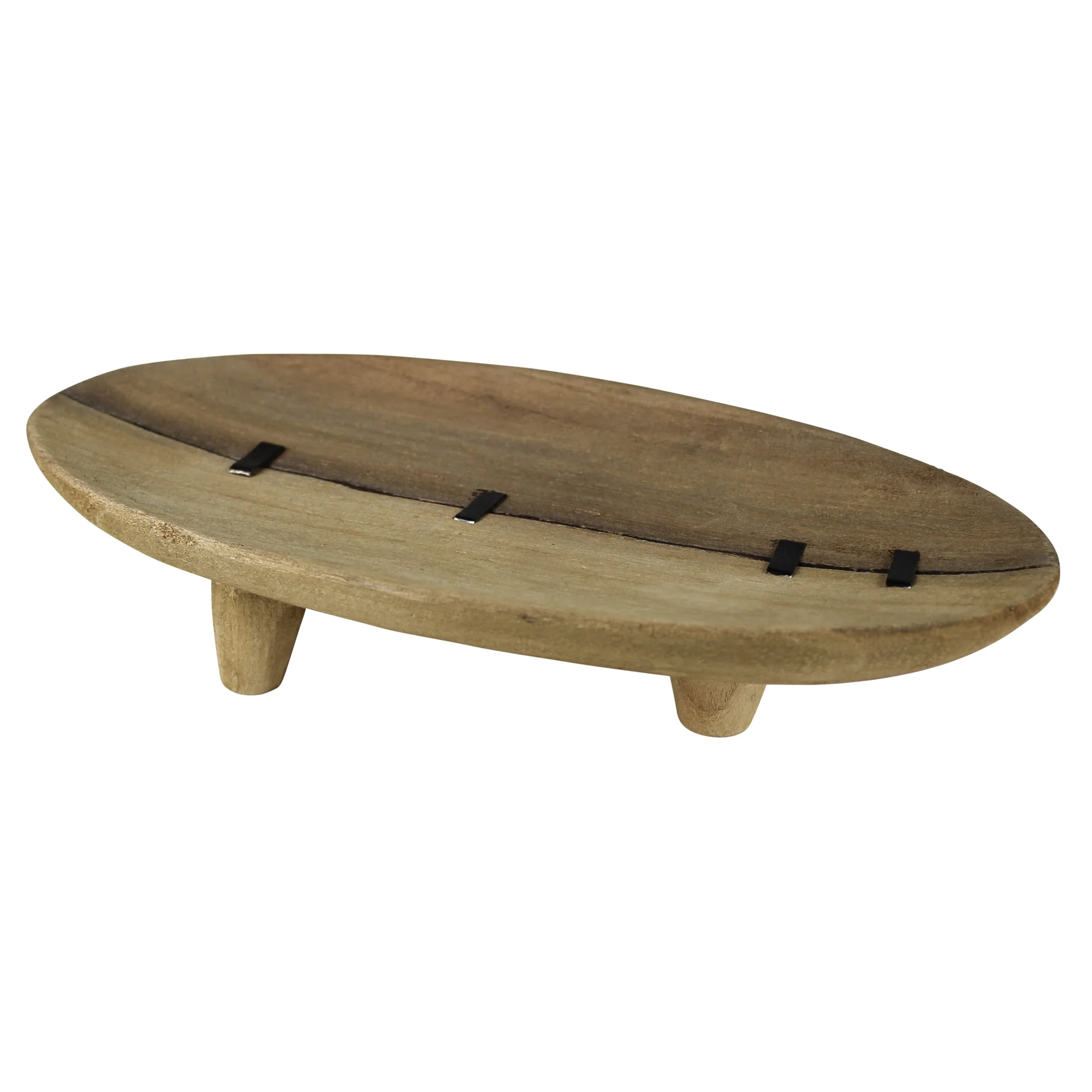 Thatched Wood Tray, Wood Set Of 2 By HomArt - Image 4
