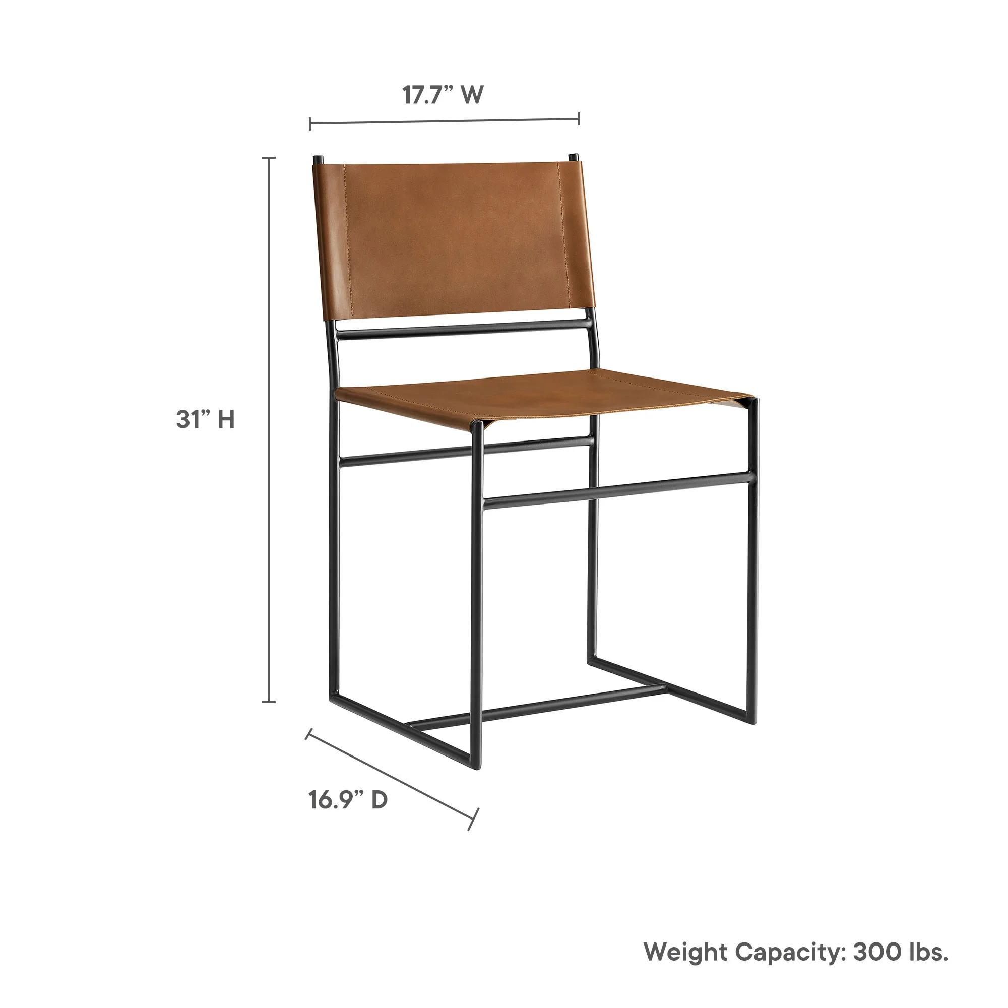 Thatcher Leather and Metal Dining Chair by Modway - Image 9