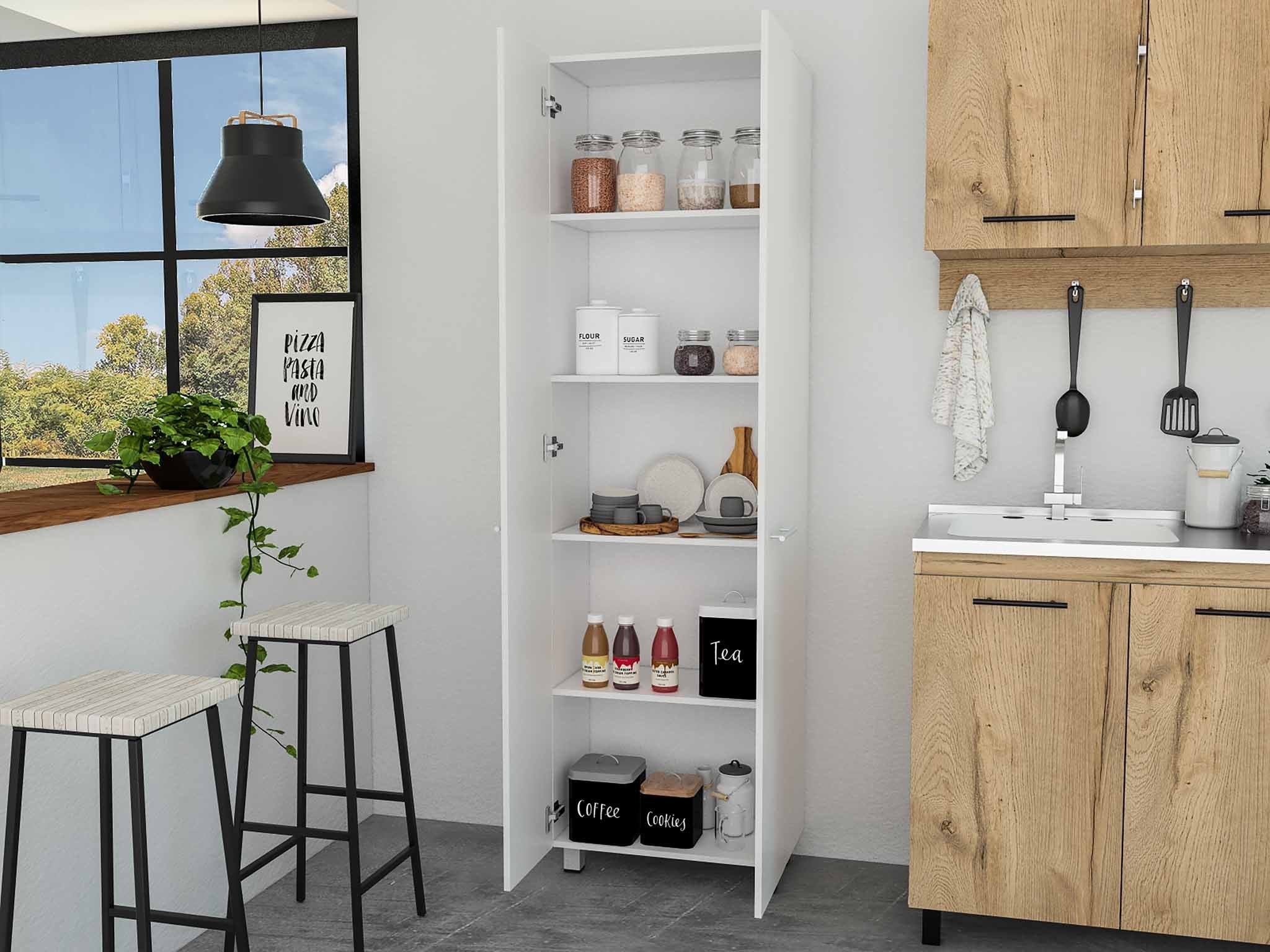 Thea Black Pantry Cabinet By Homeroots - Image 10