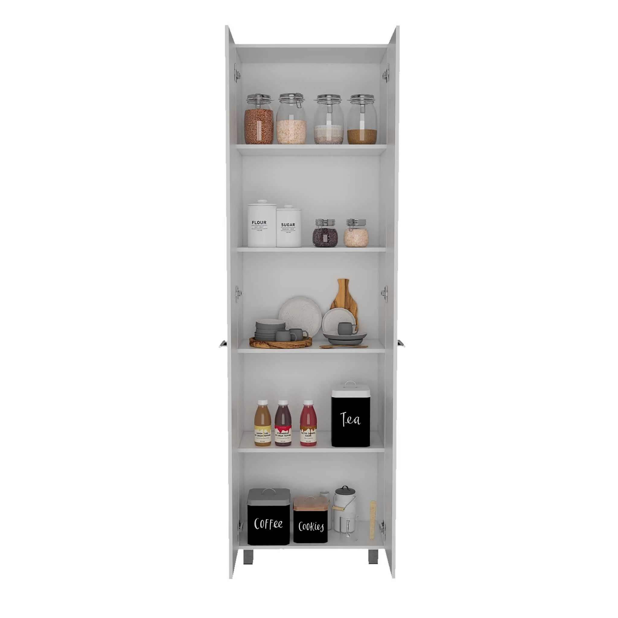 Thea Black Pantry Cabinet By Homeroots - Image 12