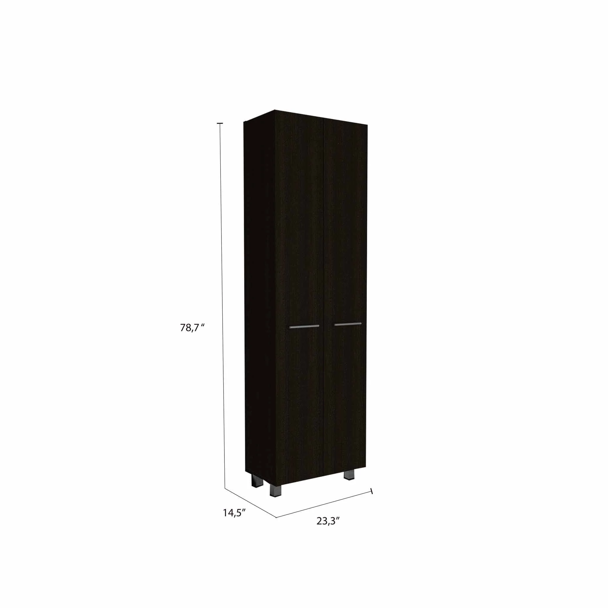 Thea Black Pantry Cabinet By Homeroots - Image 3