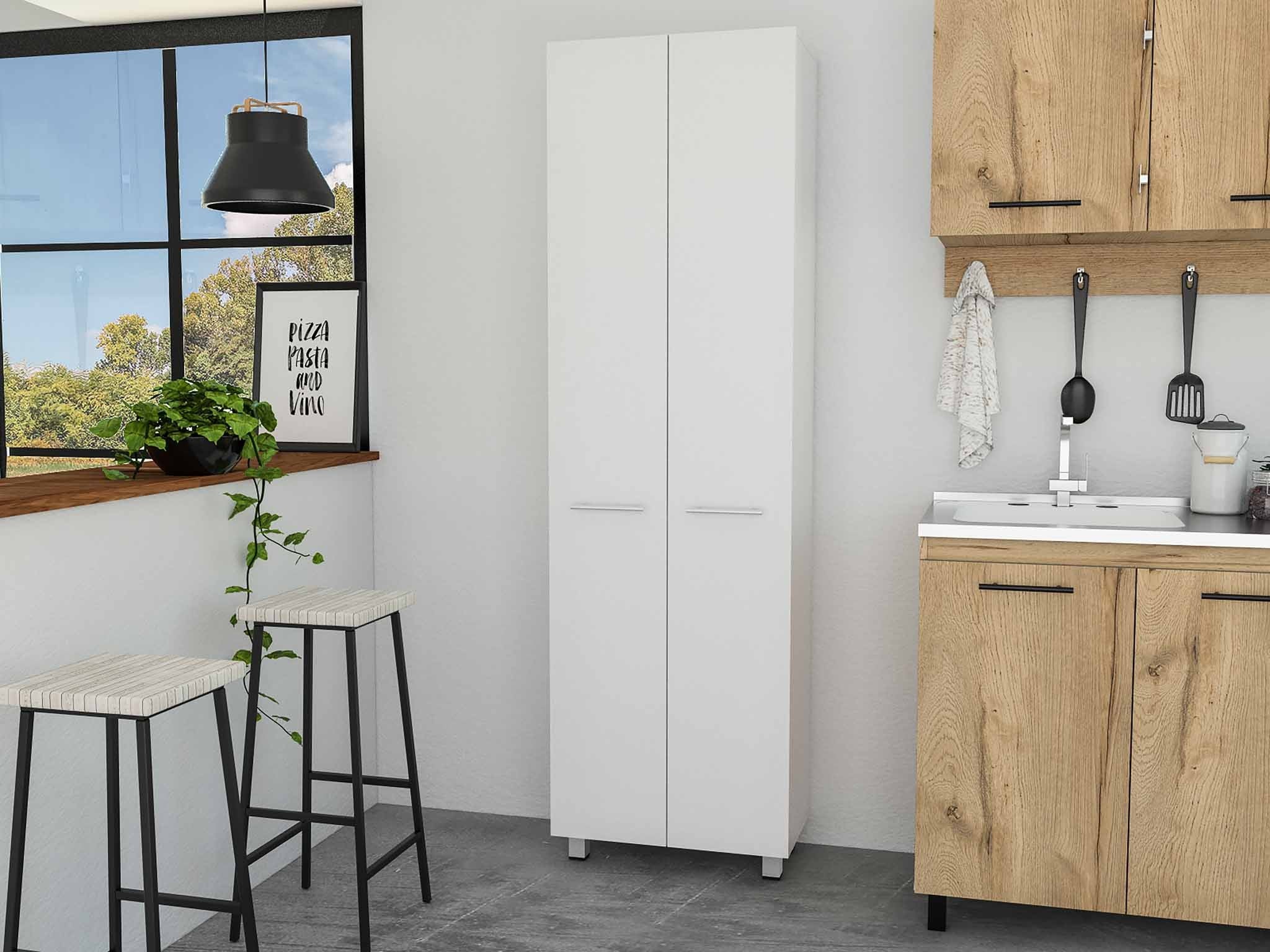 Thea Black Pantry Cabinet By Homeroots - Image 7