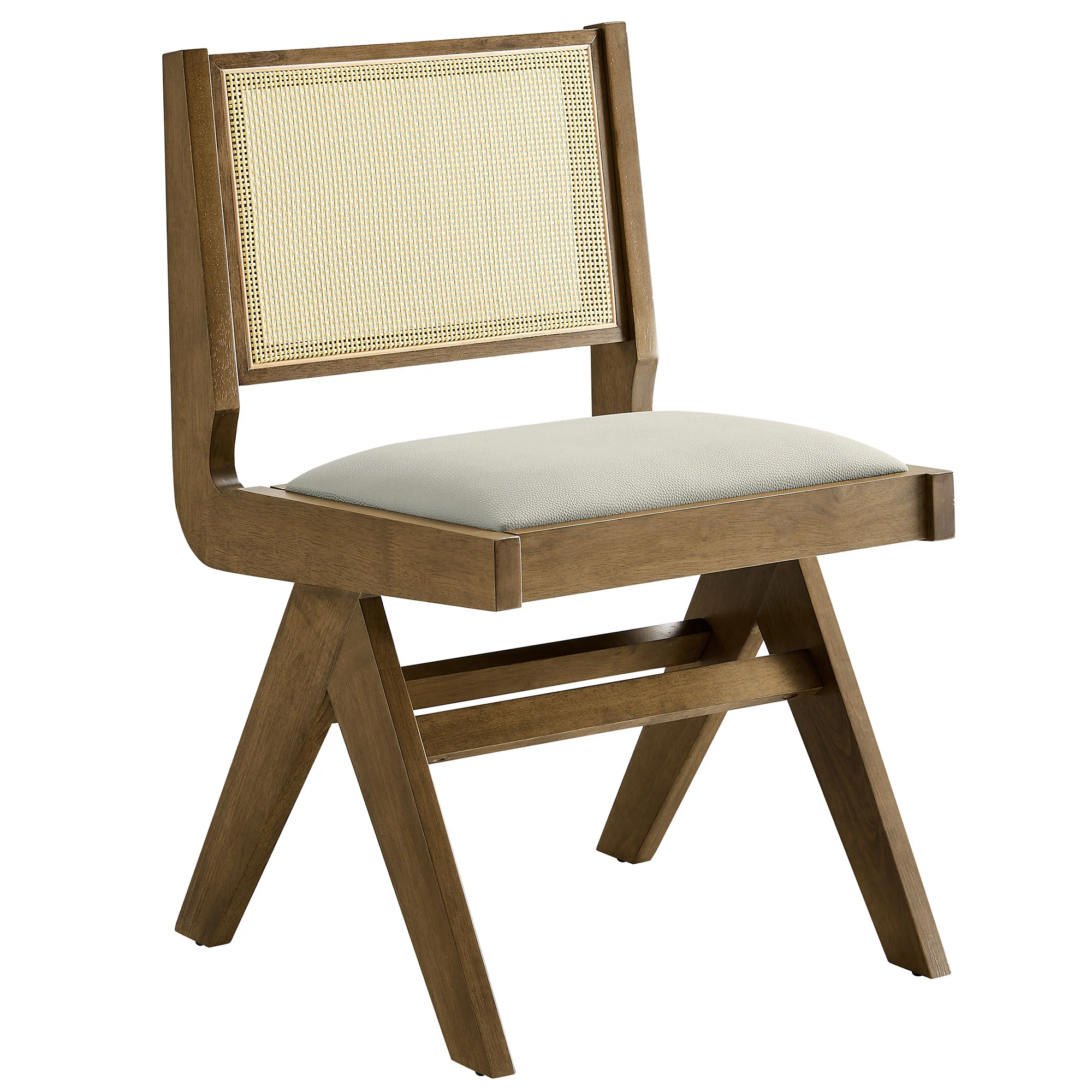 Thera Vegan Leather and Cane Dining Side Chairs Set of 2 by Modway - Image 12