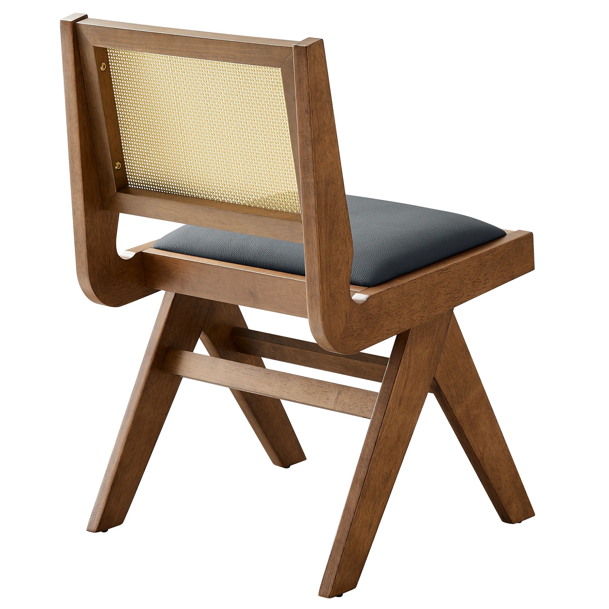 Thera Vegan Leather and Cane Dining Side Chairs Set of 2 by Modway - Image 5