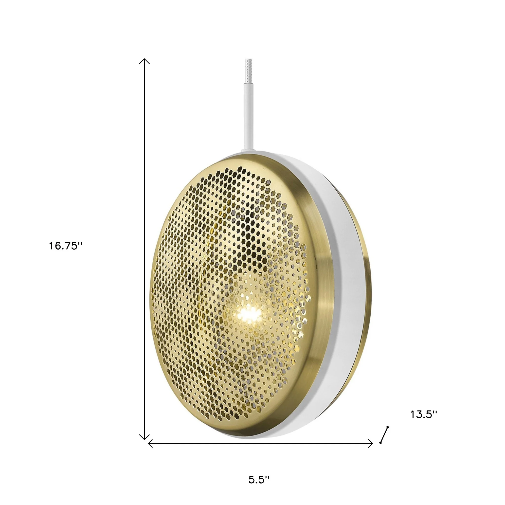 Tholos 1-Light White Pendant By Homeroots - Image 8