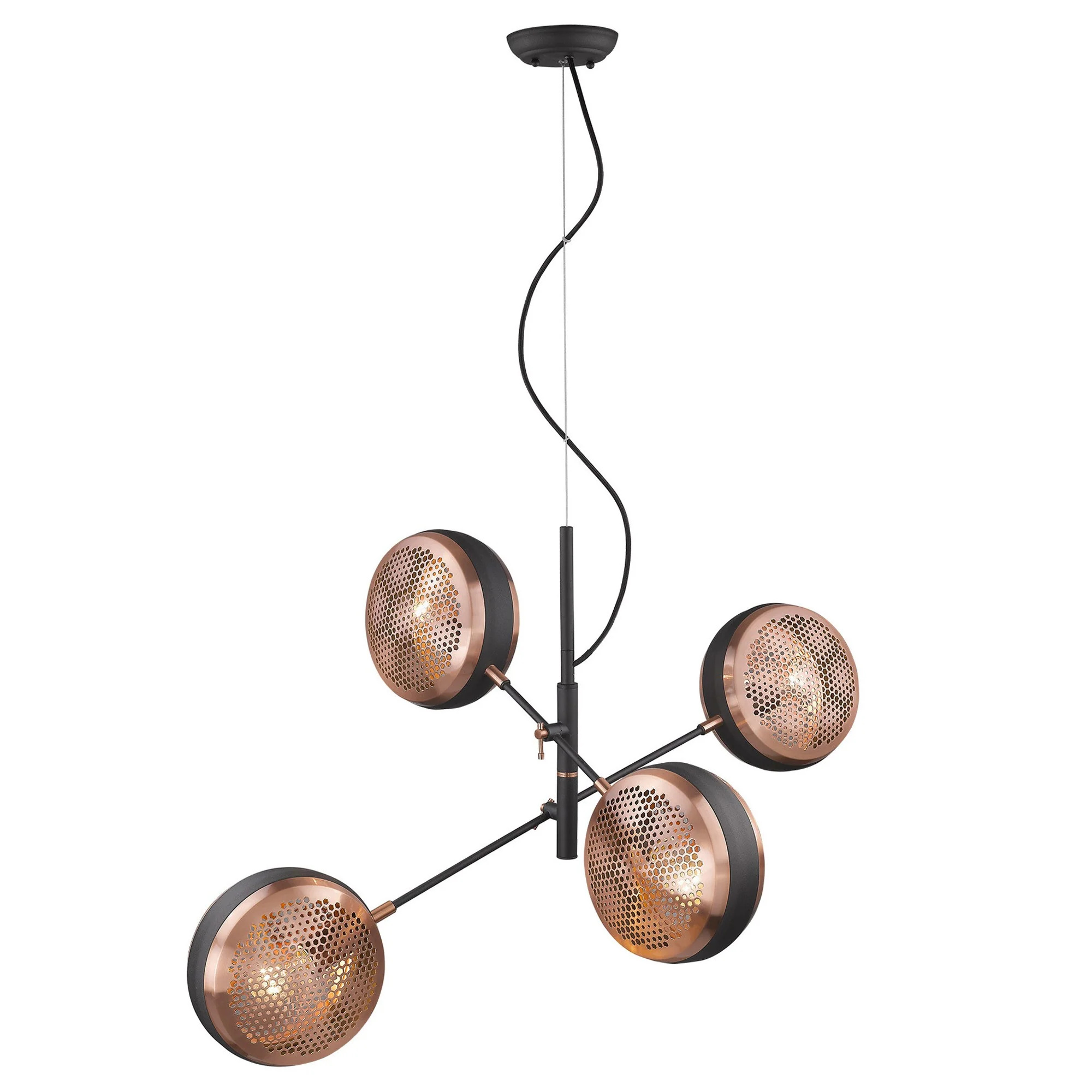 Tholos 4-Light Matte Black Pendant By Homeroots - Image 2