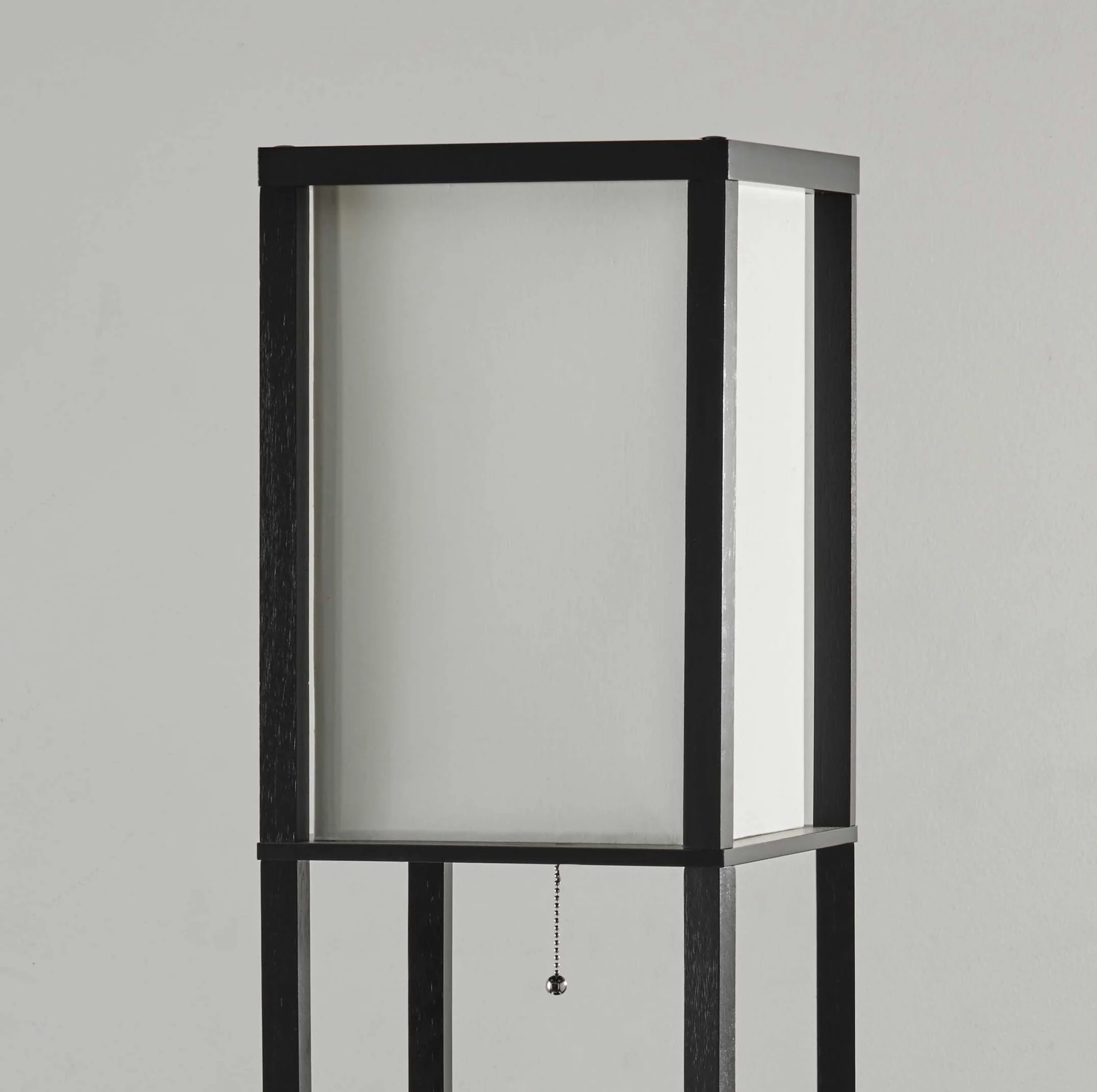 Three Drawer and Shelf Floor Lamp with Black Wood Finish By Homeroots - Image 2