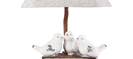 Three feathered Friends Atop a Stack of Books Accent Lamp By Homeroots - Image 3