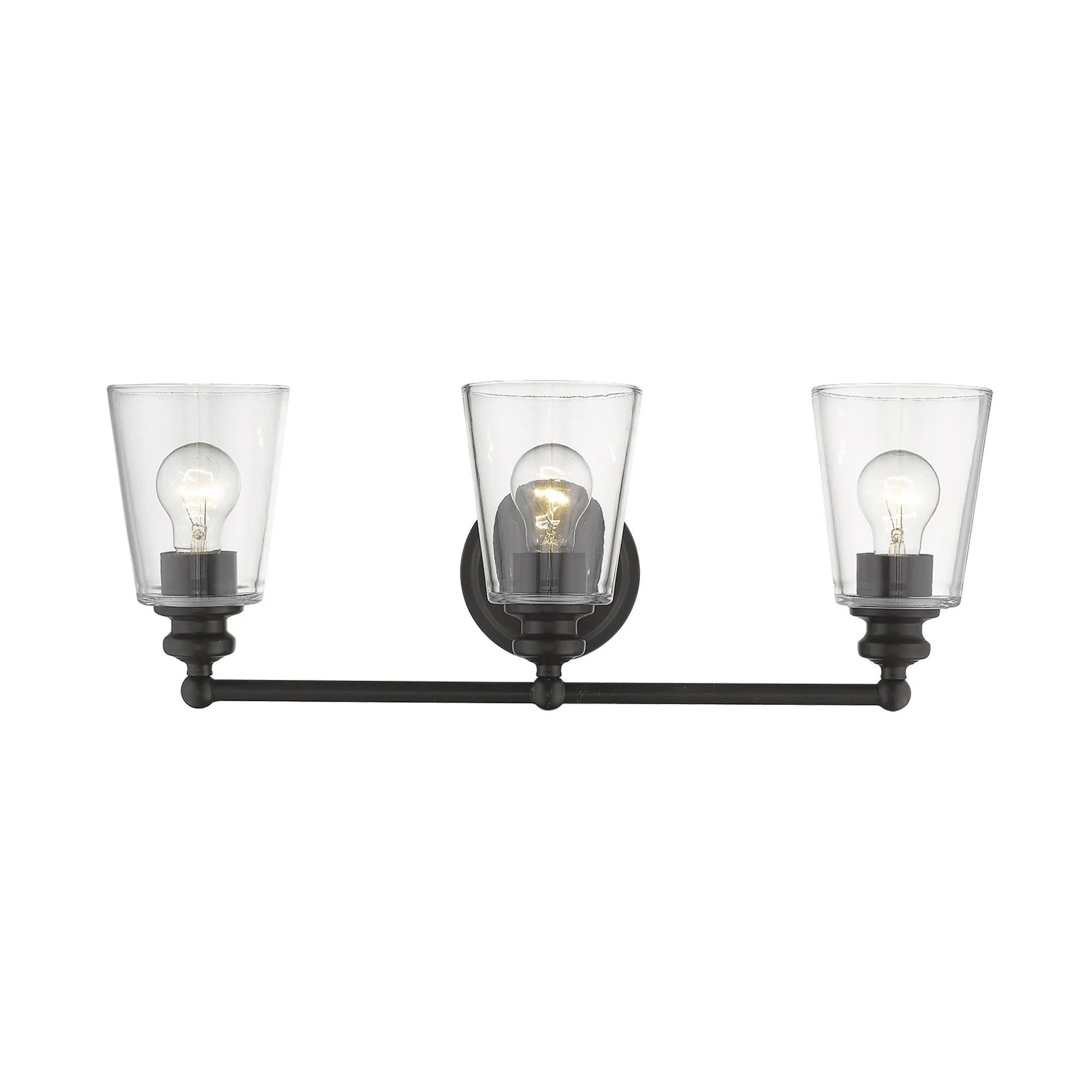 Three Light Antique Bronze Glass Shade Wall Sconce By Homeroots - Image 4