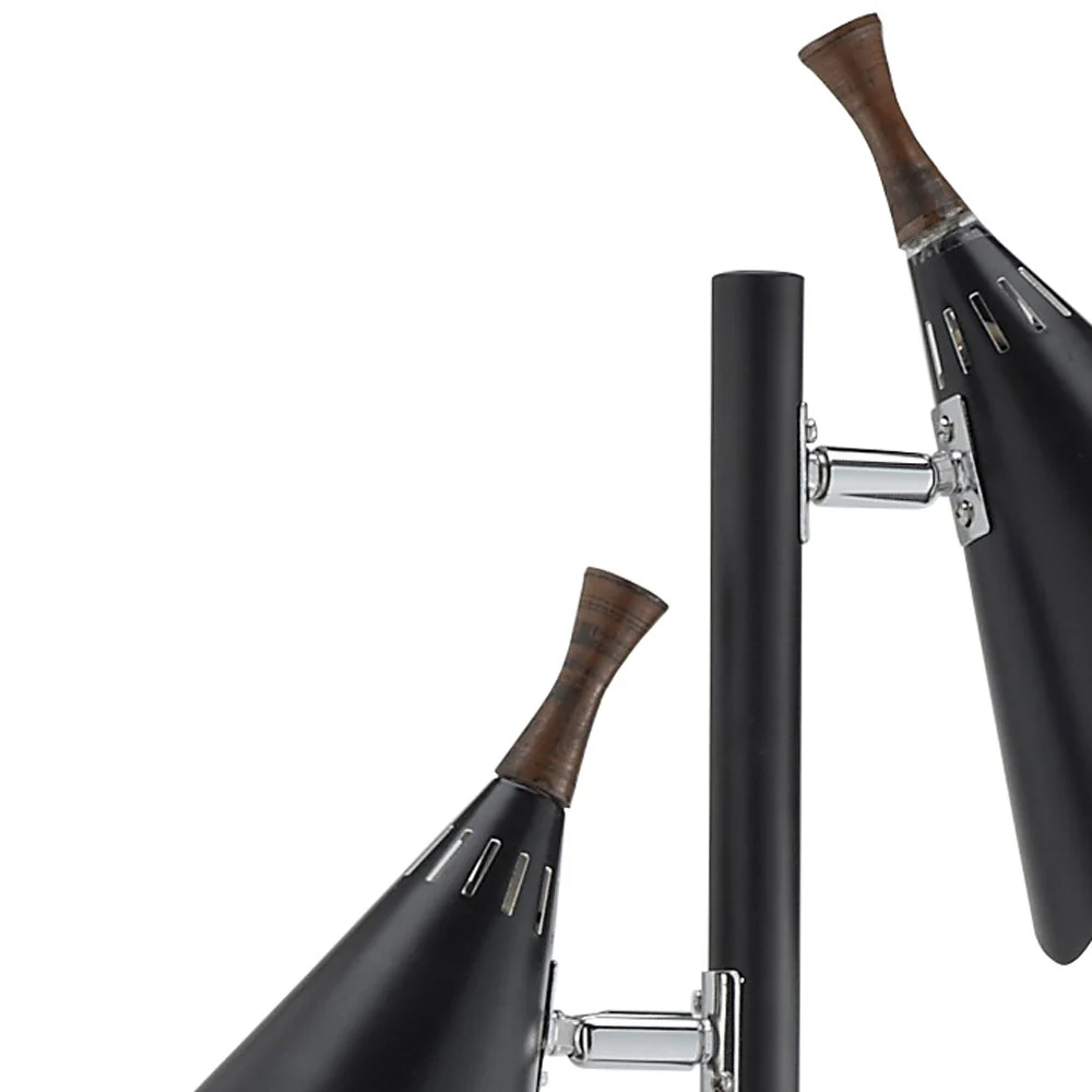 Three Light Floor Lamp in Matte Black Metal By Homeroots - Image 5