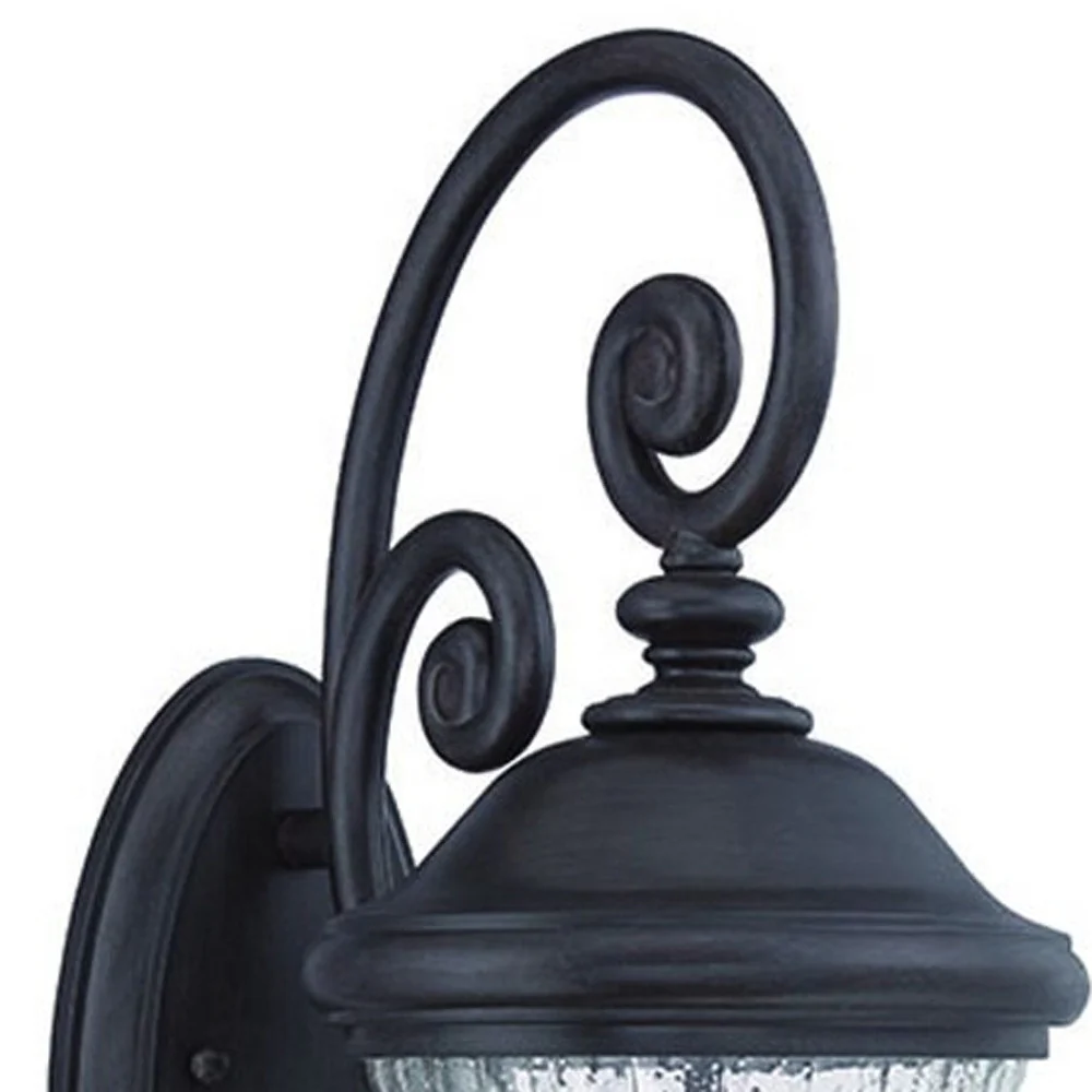 Three Light Matte Black Urn Shaped Wall Light By Homeroots - Image 3