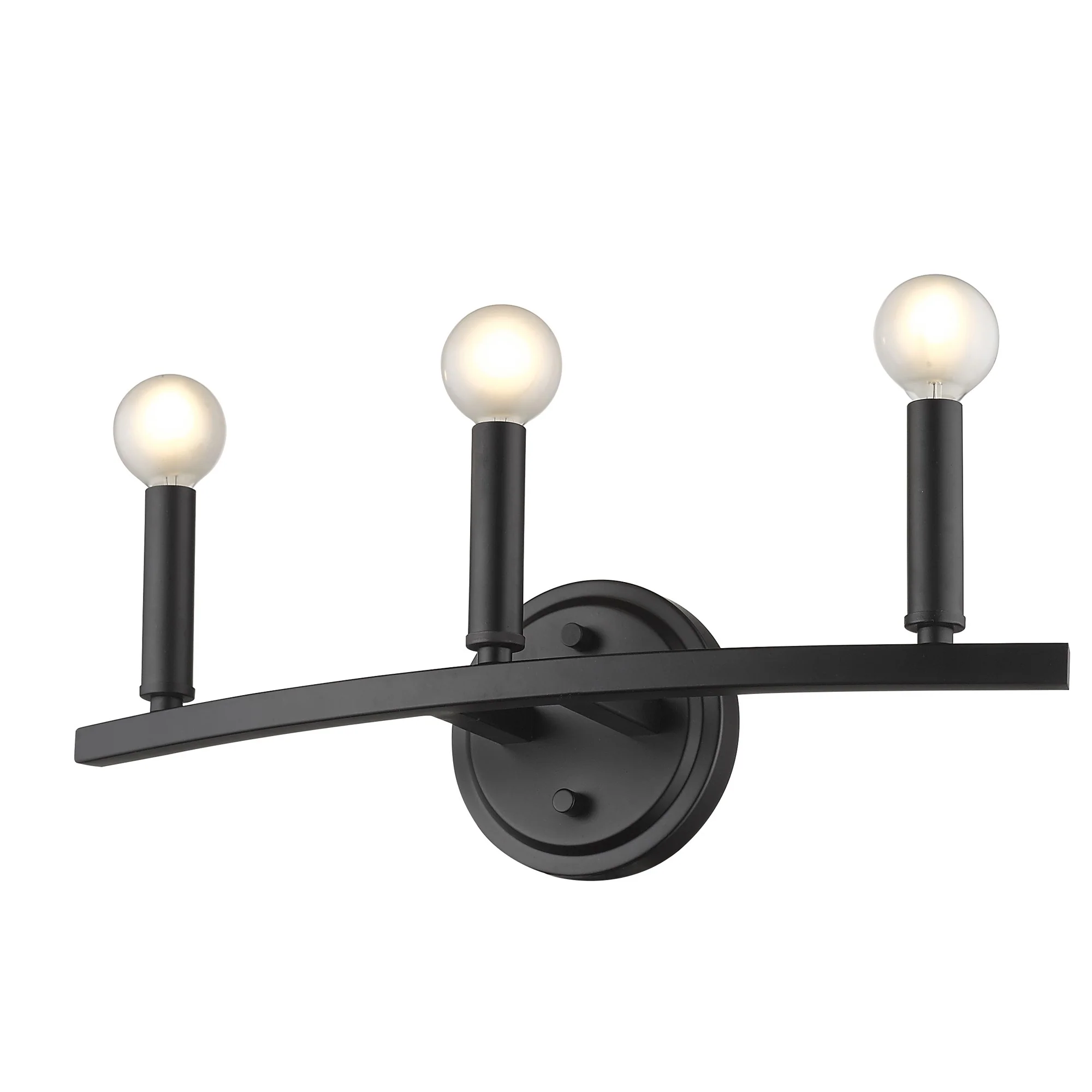 Three Light Matte Black Wall Sconce By Homeroots - Image 4
