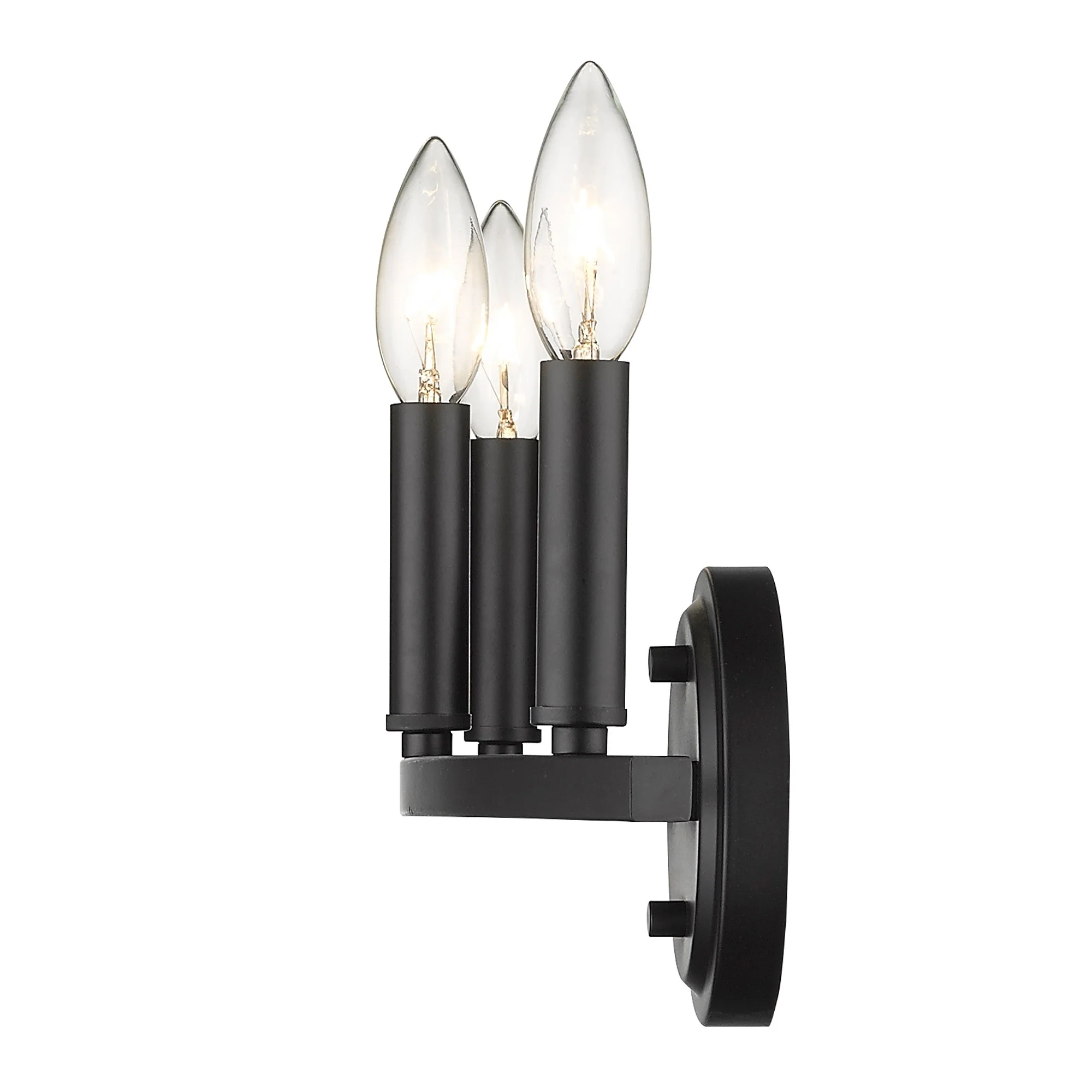 Three Light Matte Black Wall Sconce By Homeroots - Image 9
