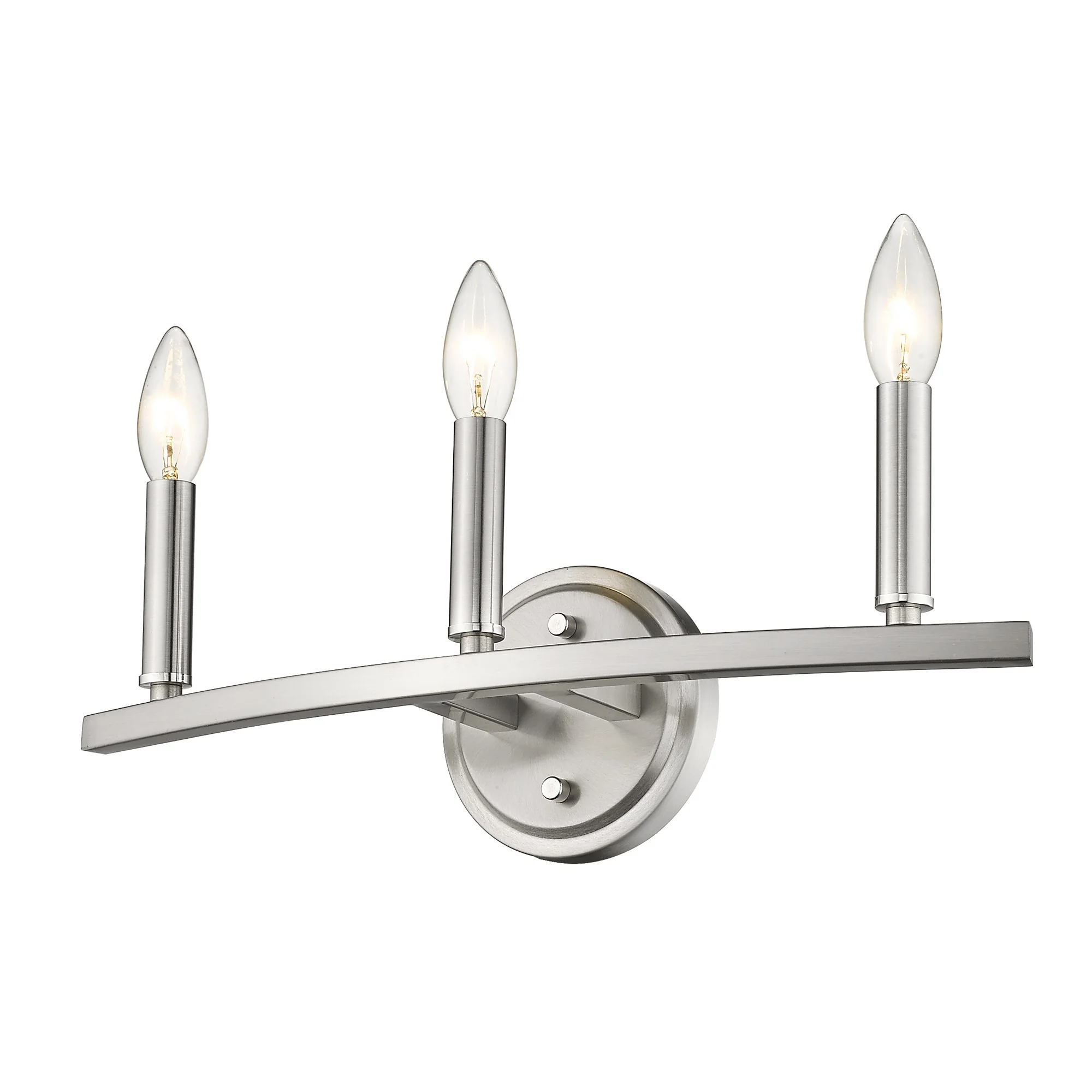 Three Light Silver Wall Sconce By Homeroots - Image 2
