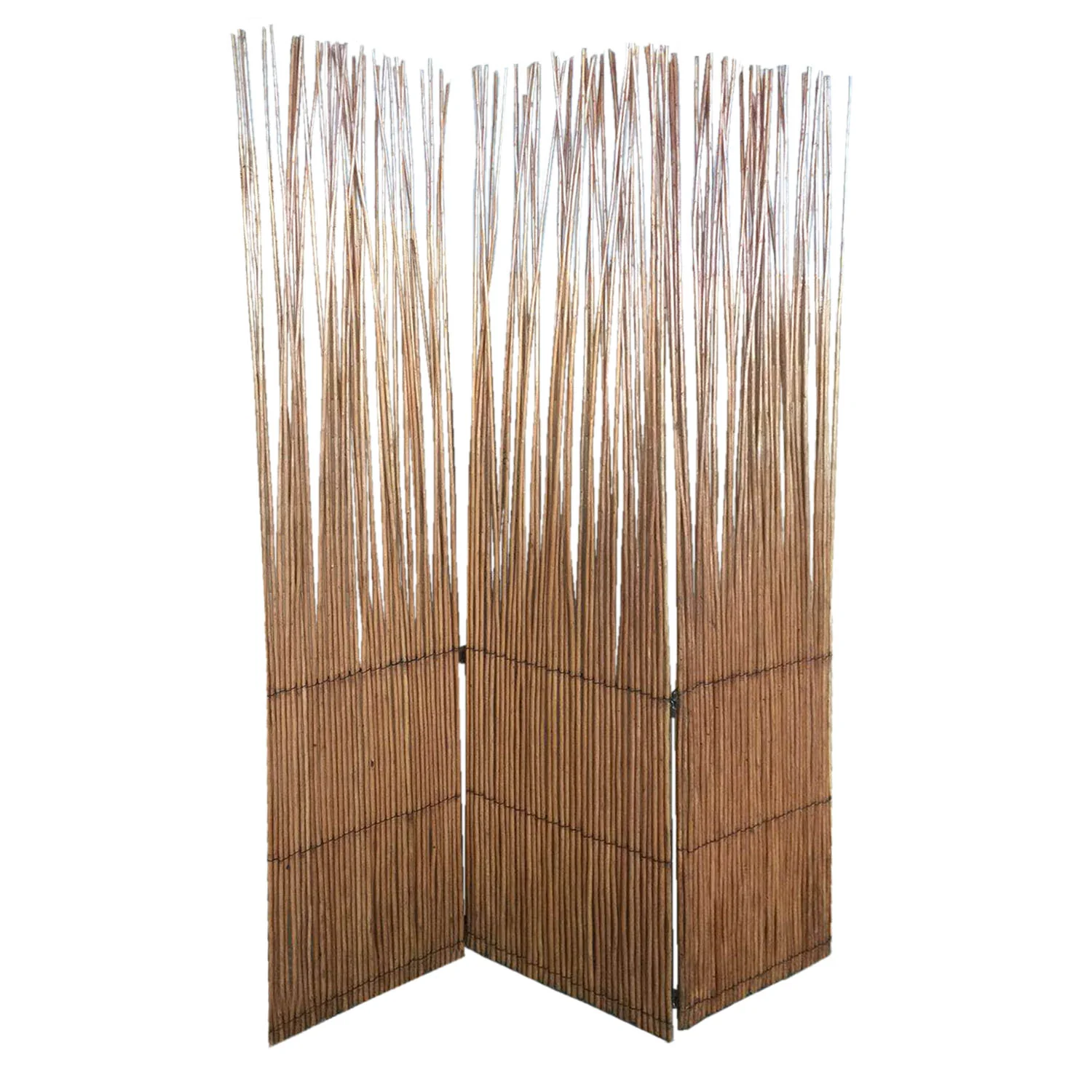 Three Panel Natural Willow Room Divider Screen By Homeroots - Image 2