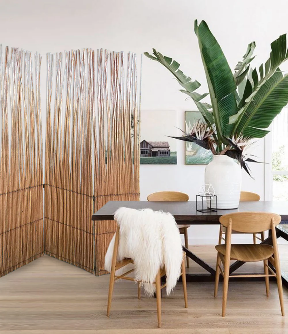 Three Panel Natural Willow Room Divider Screen By Homeroots - Image 4
